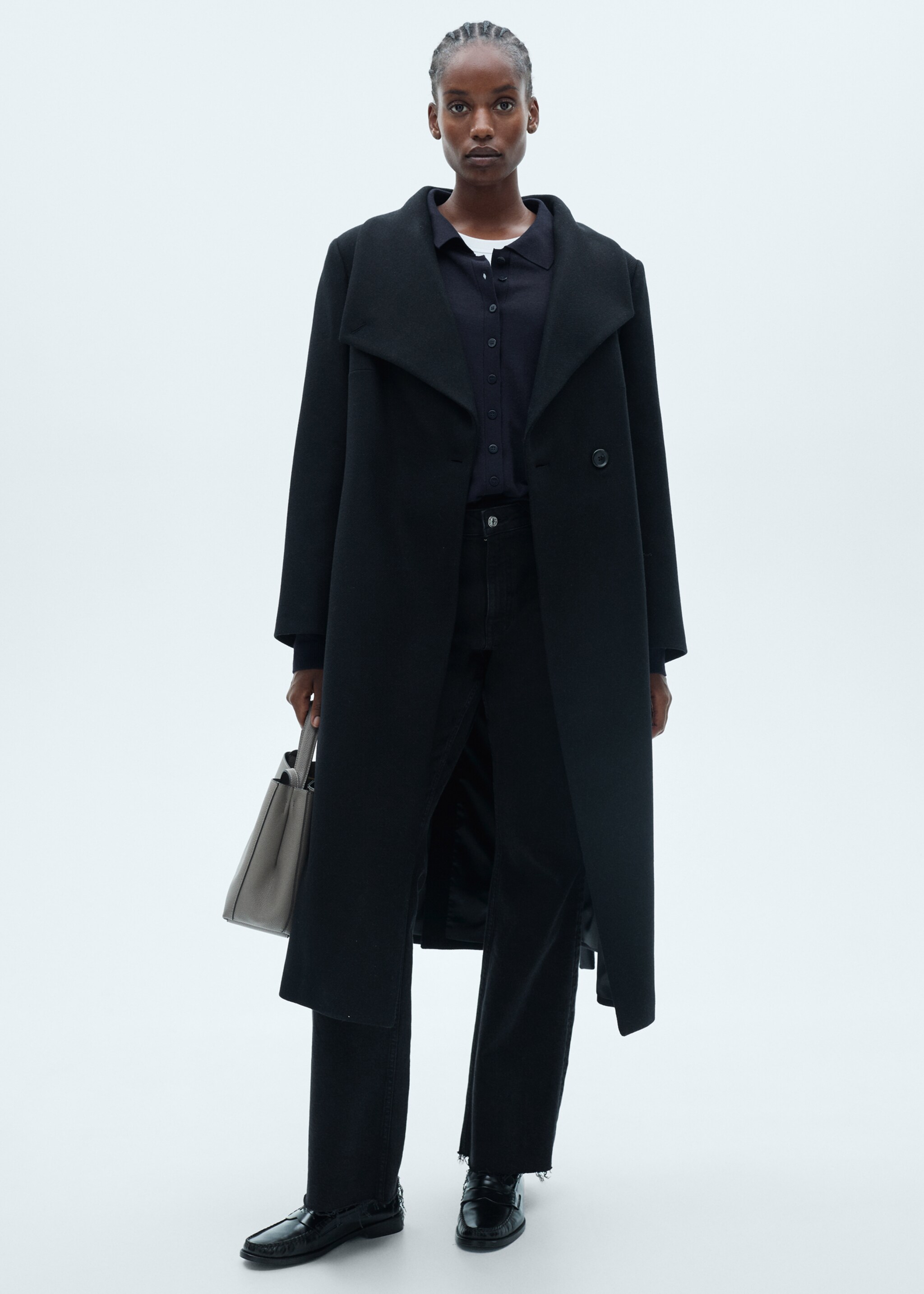 Woollen coat with belt - Details of the article 3