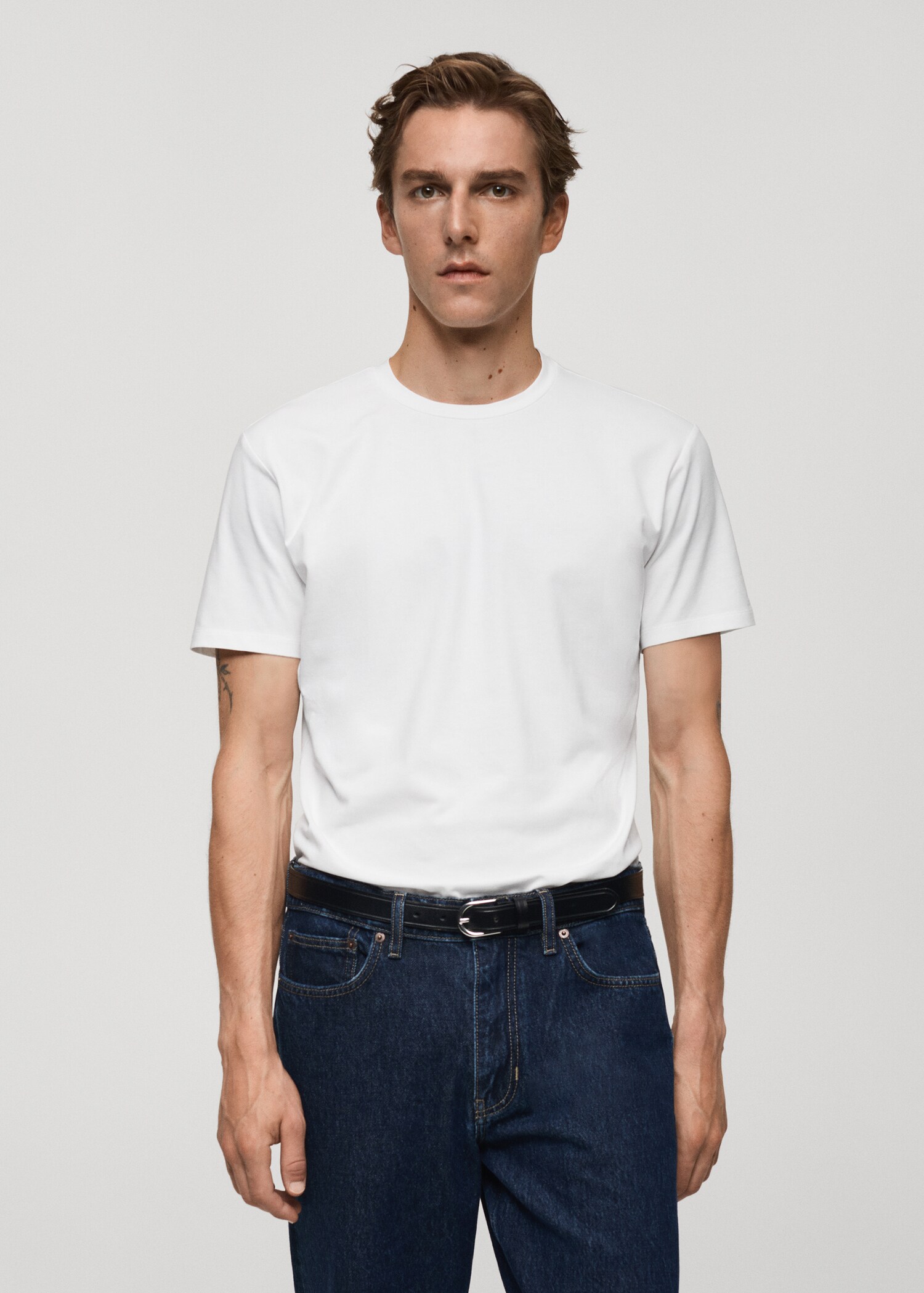 Stretch cotton T-shirt - Medium plane