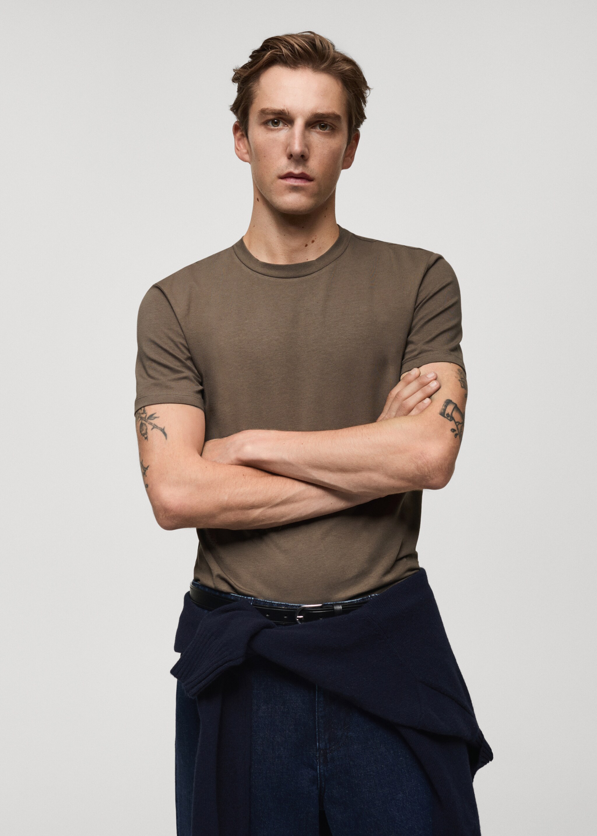 Stretch cotton T-shirt - Medium plane