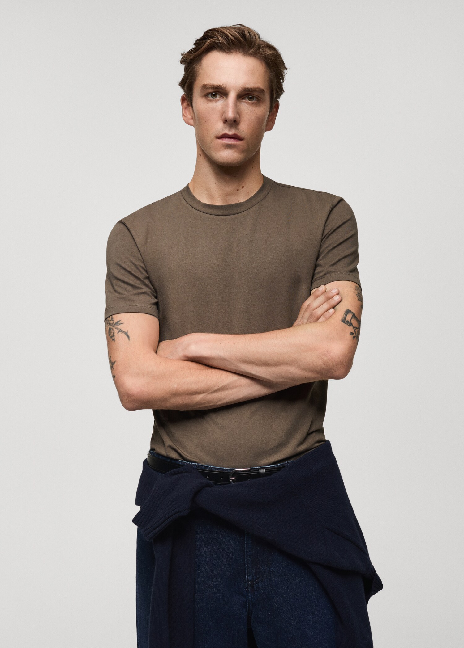 Stretch cotton T-shirt - Medium plane