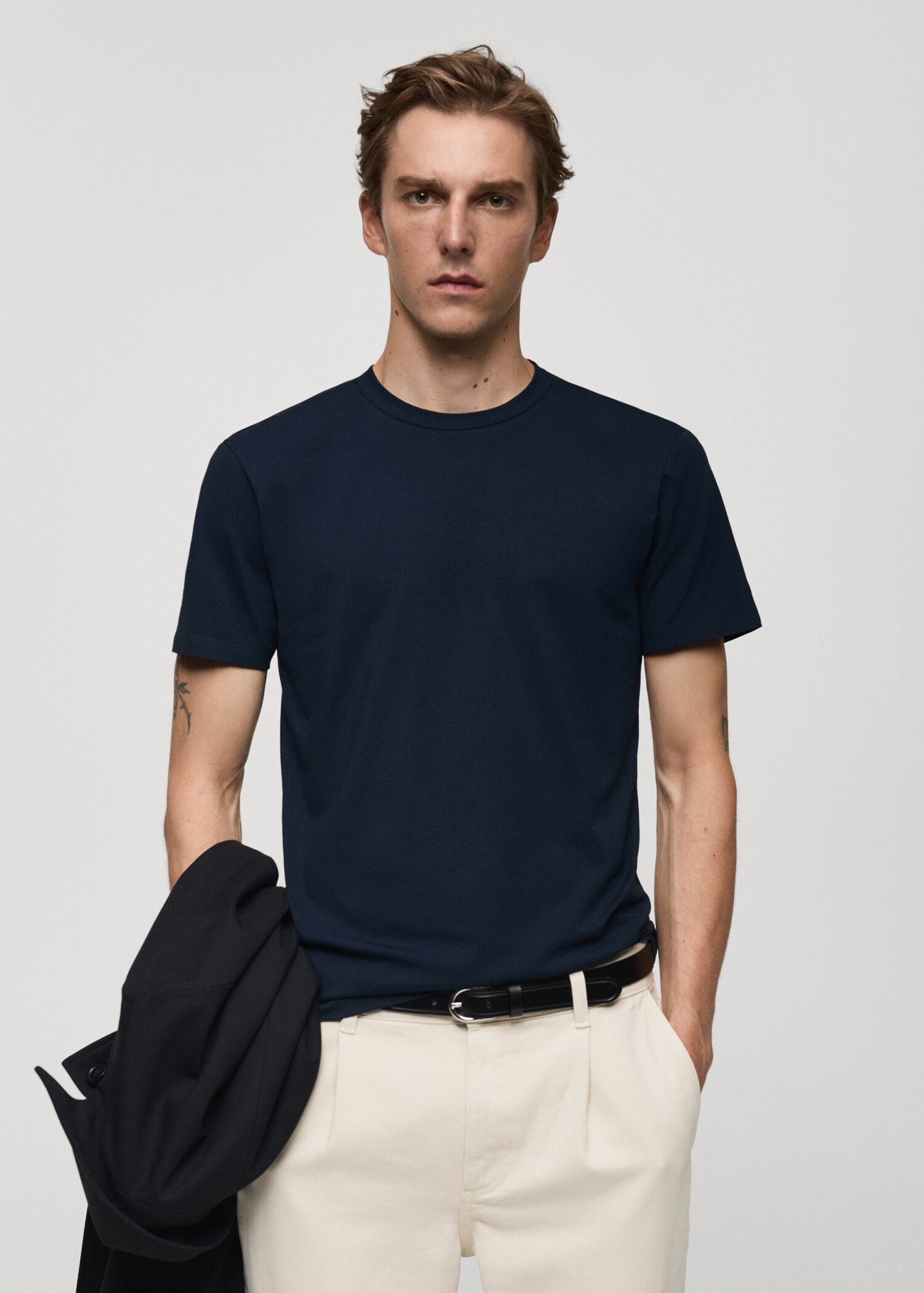Stretch cotton T-shirt - Medium plane