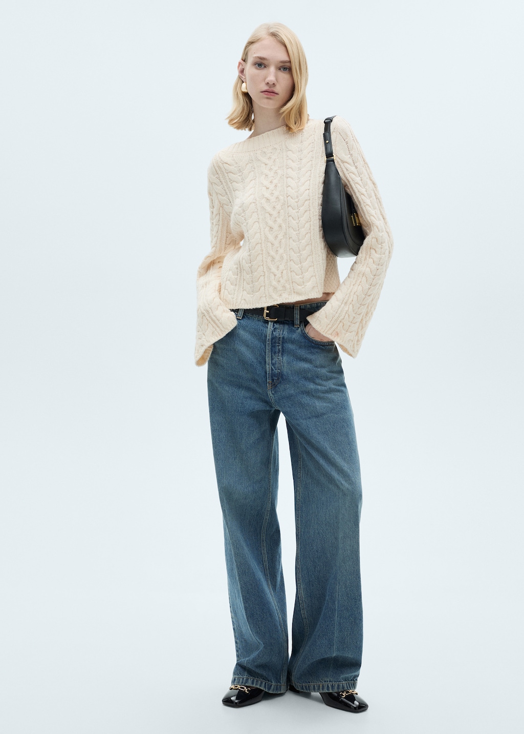 Miu Miu: Women's Half-Zip Sweatshirt (Blue/Grey) | DSMNY E-SHOP
