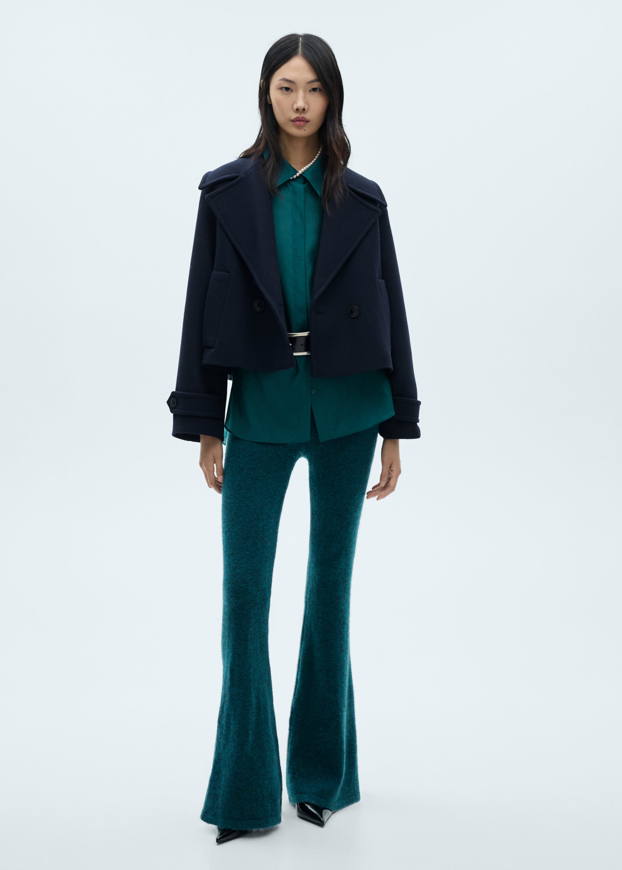 Pantalon évasé maille - Plan général