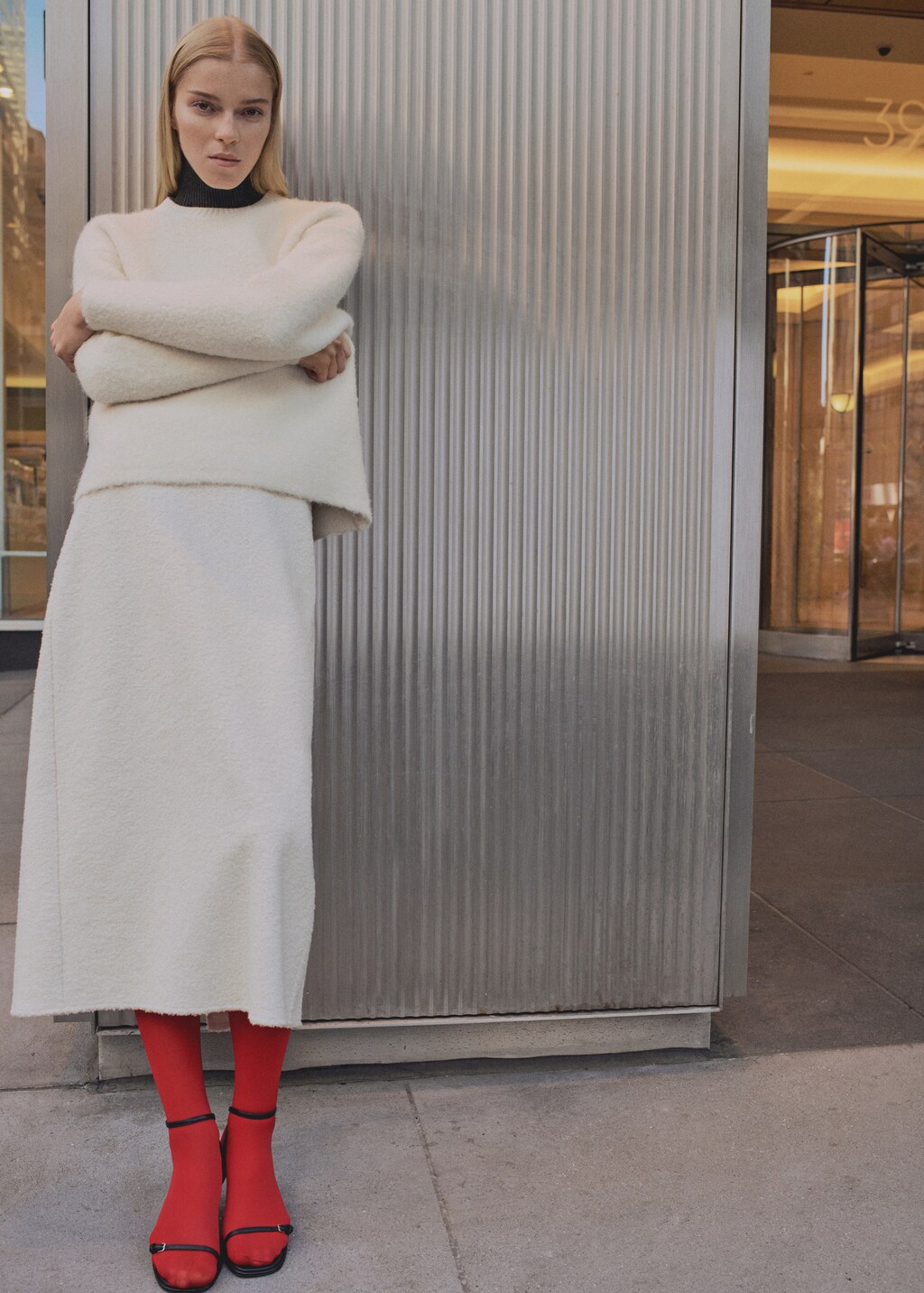 Round-neck sweater with soft finish