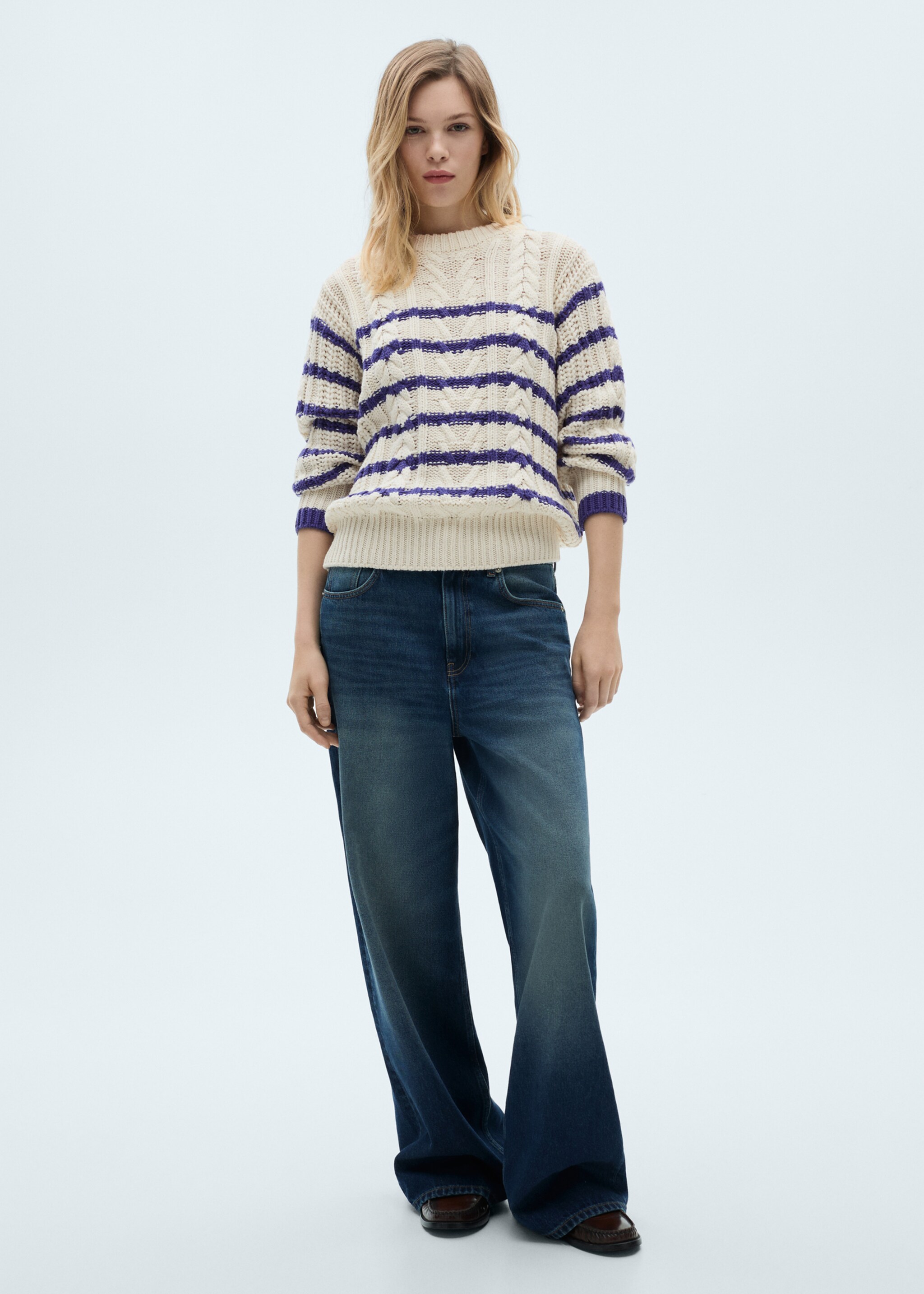 Striped braided sweater - General plane