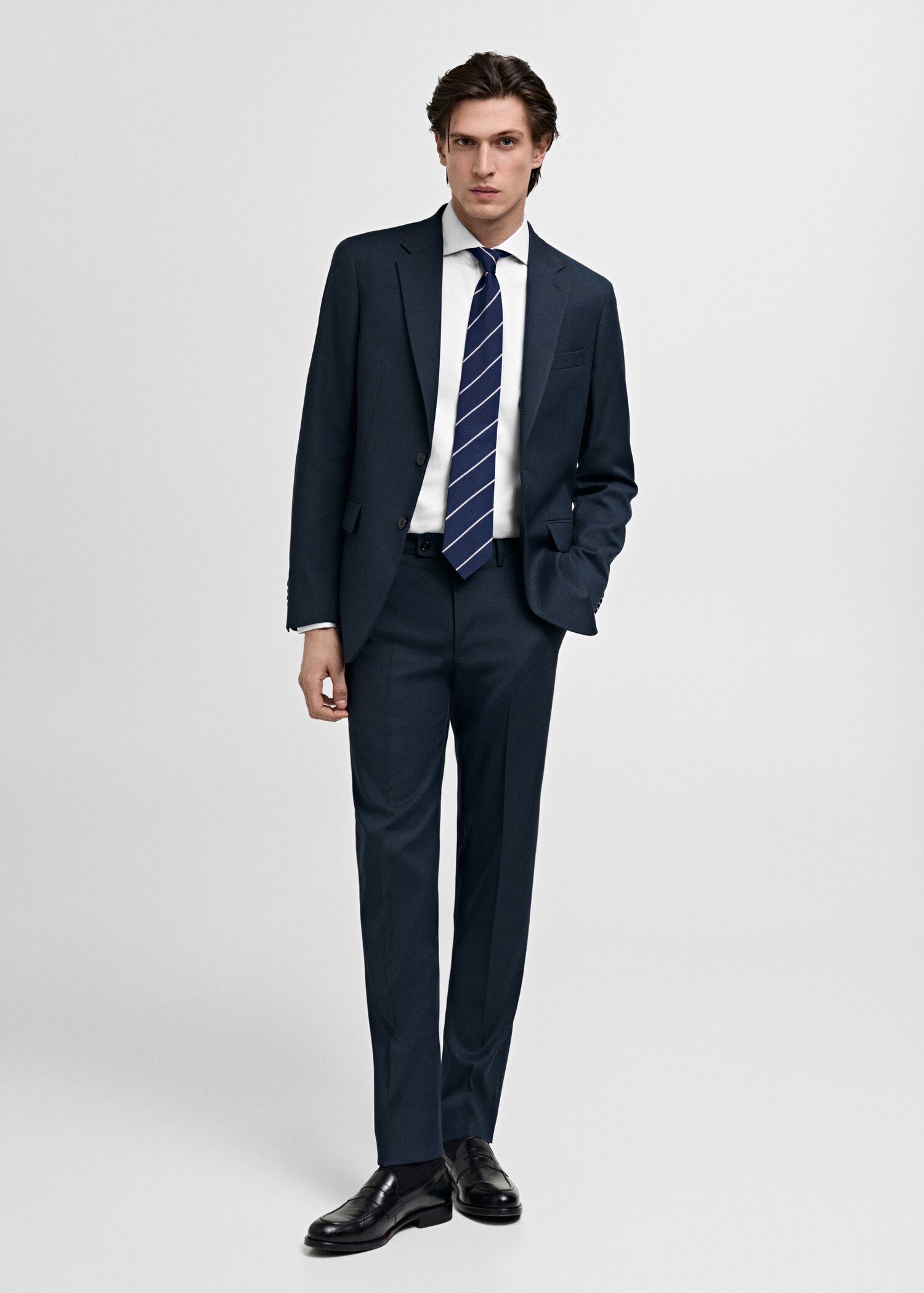 Milan slim-fit suit trousers - General plane