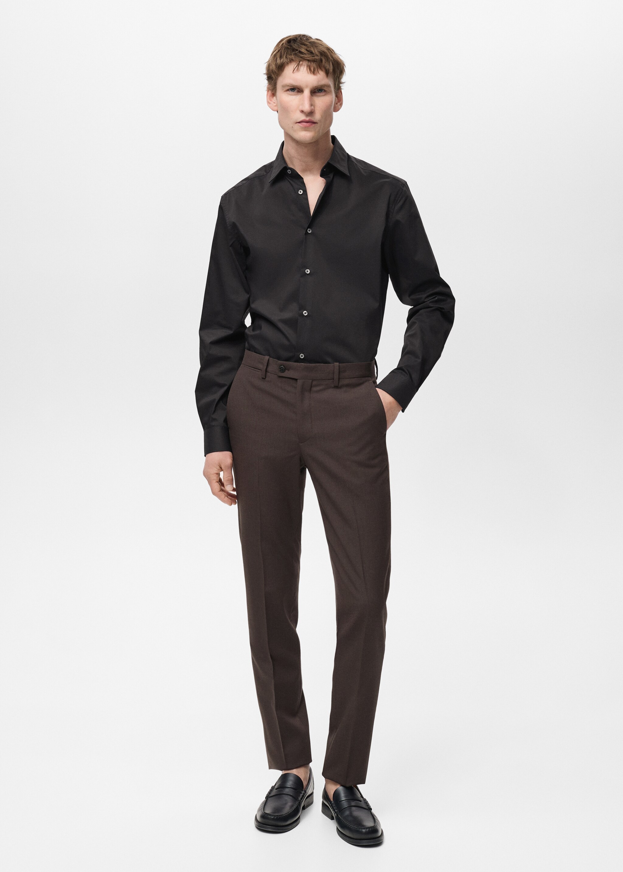 Regular-fit stretch cotton shirt - General plane