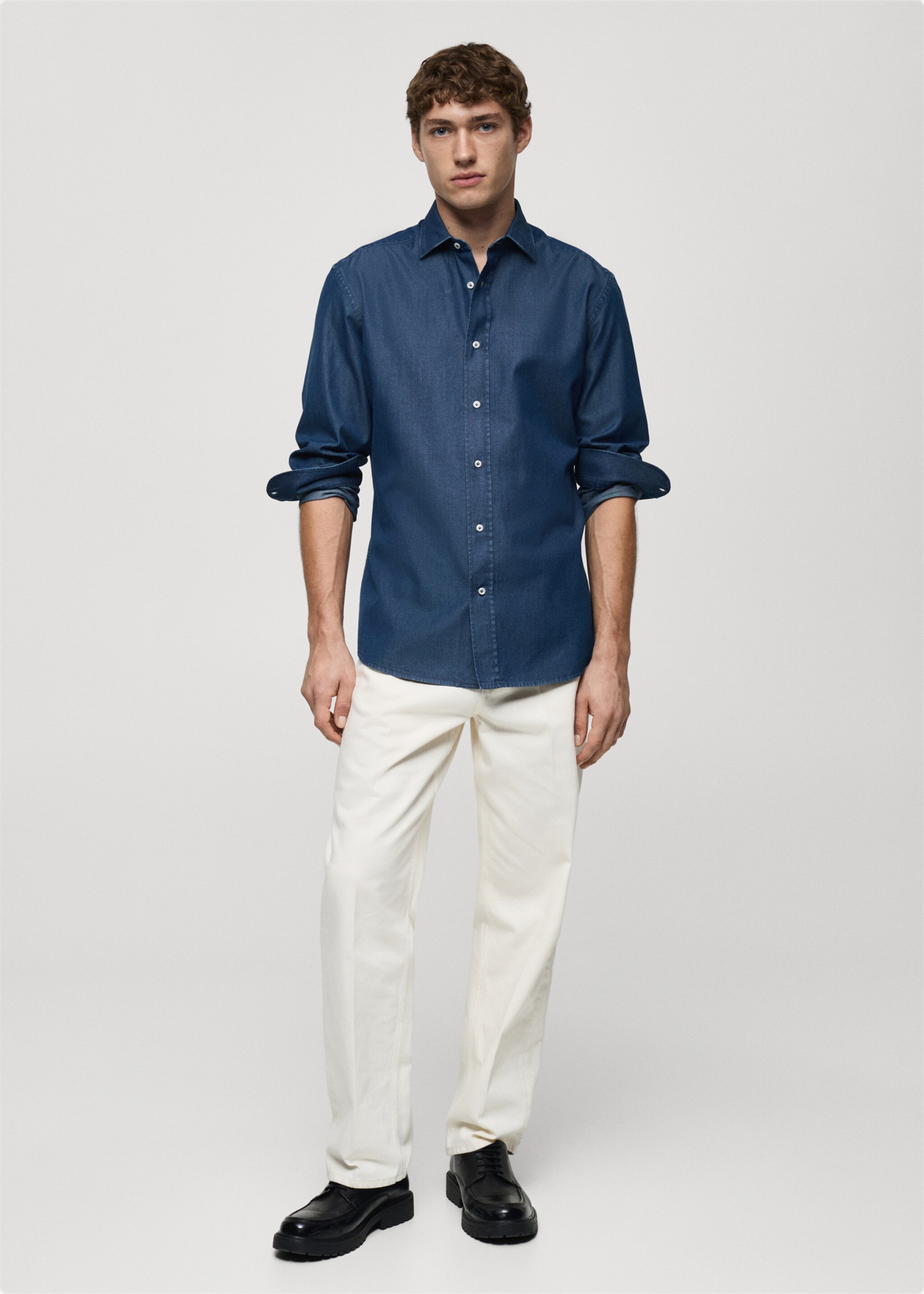Chemise slim fit coton chambray - Plan général