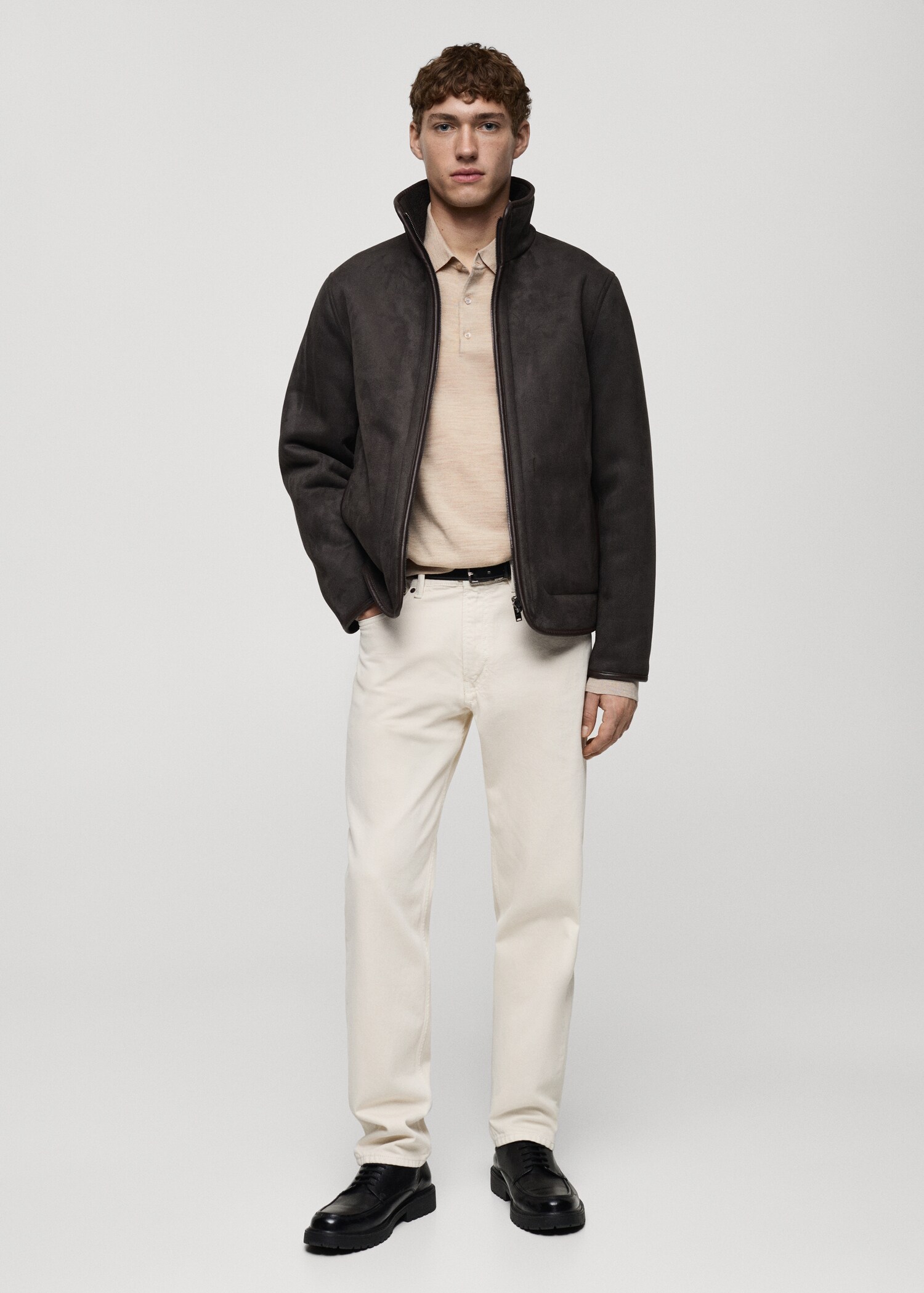 100% merino wool polo sweater - General plane