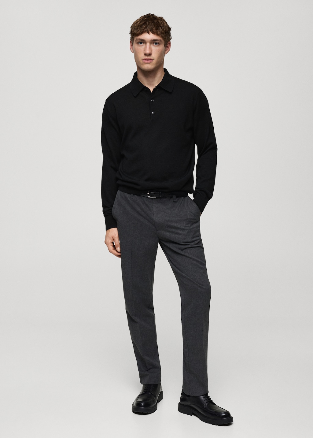 Polo jumper 100 merino wool Men MANGO Thailand