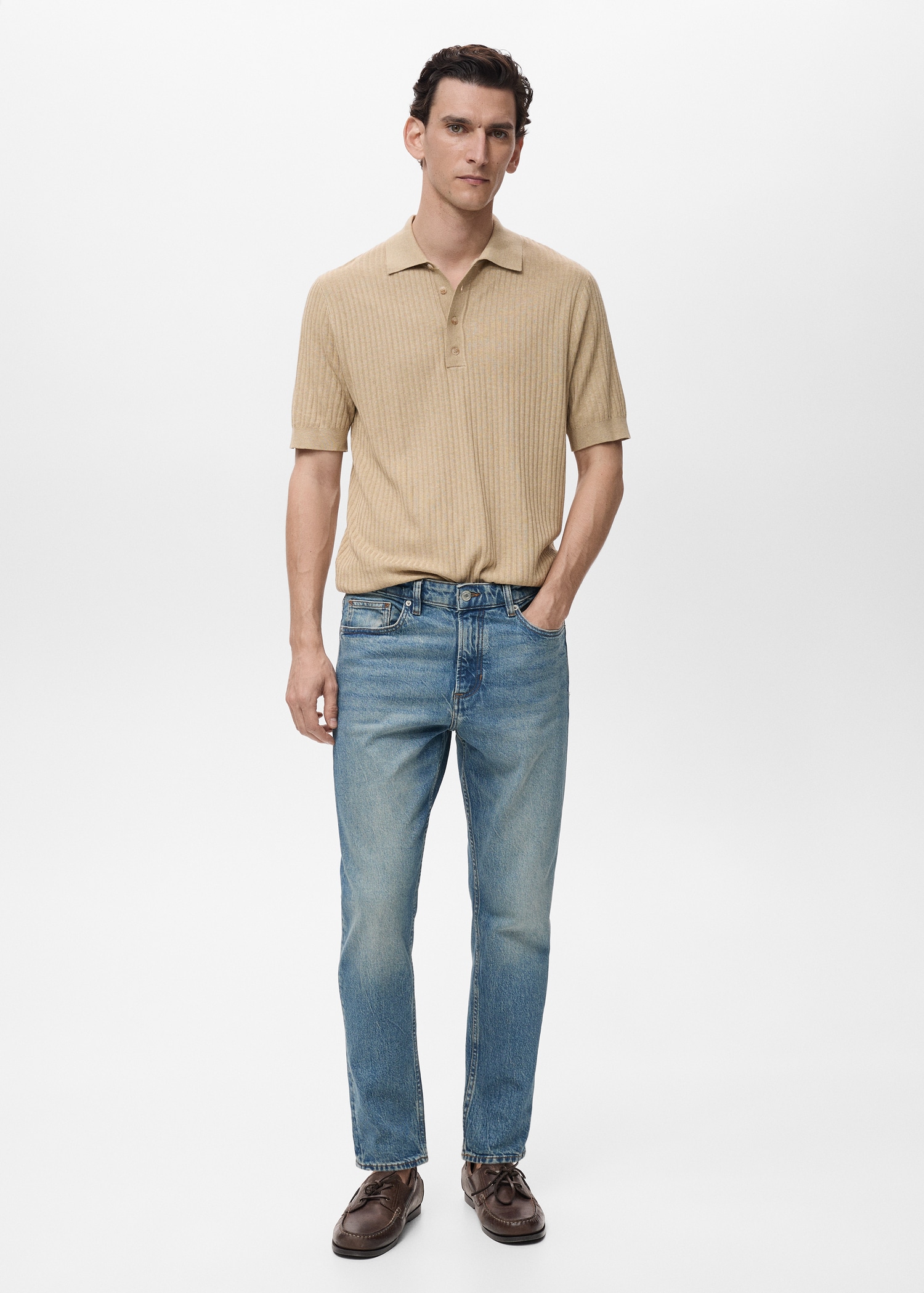 Tapered-Fit-Jeans Ben im Used-Look - Allgemeine Ansicht
