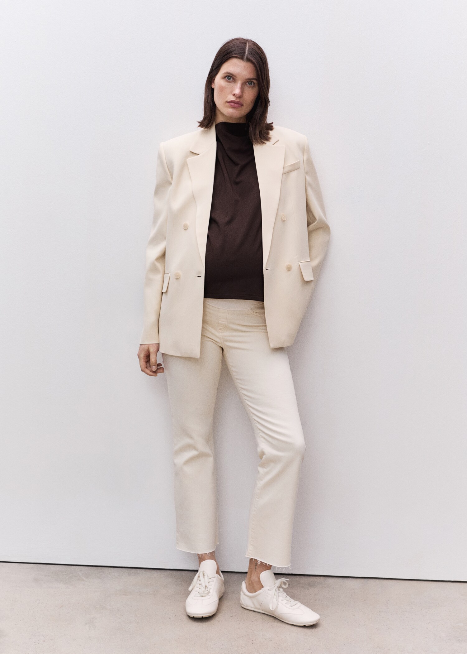 Maternity flared cropped jeans - General plane