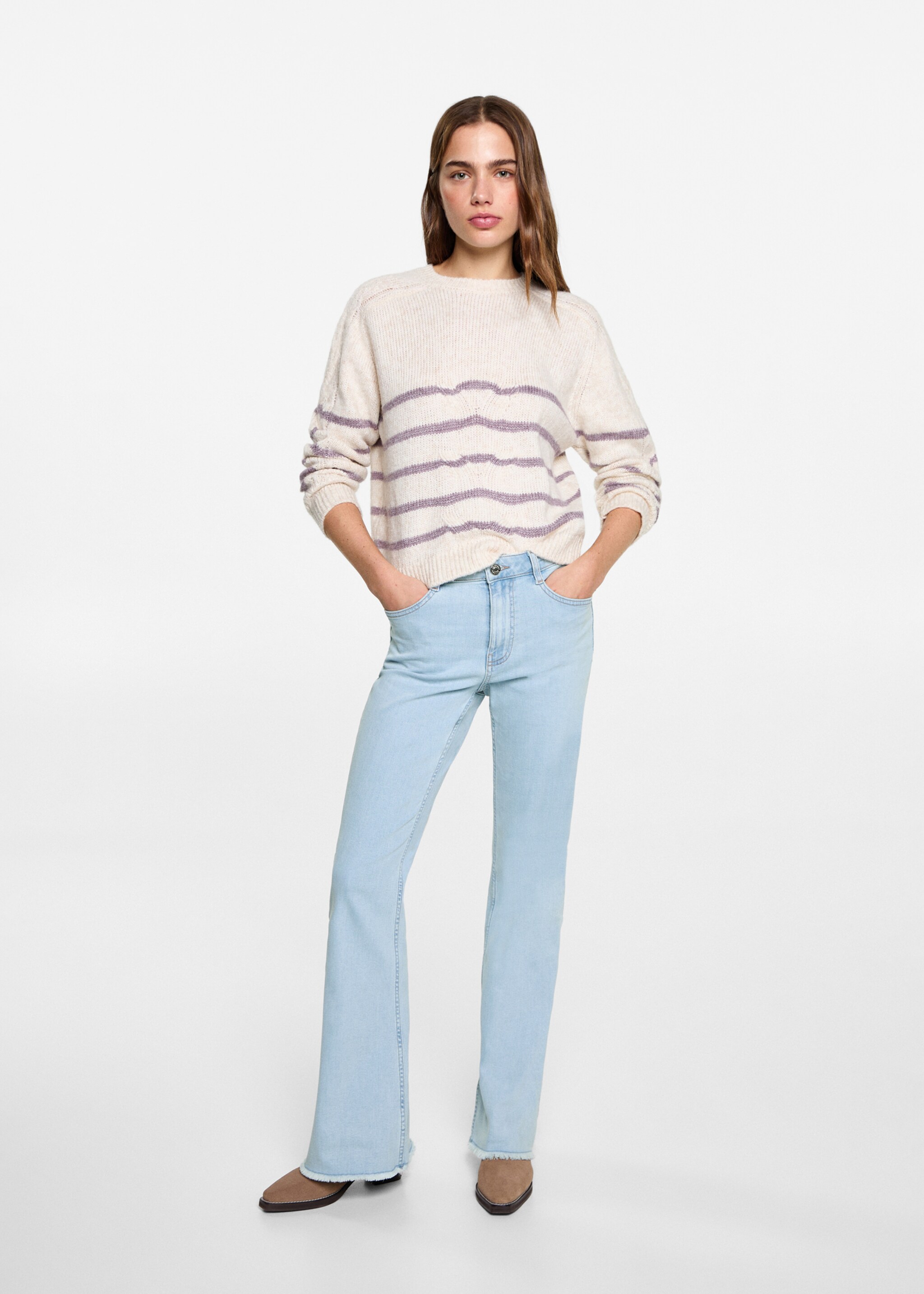 Frayed low-rise skinny jeans - General plane, Light Blue. Ref: 87001067-00.