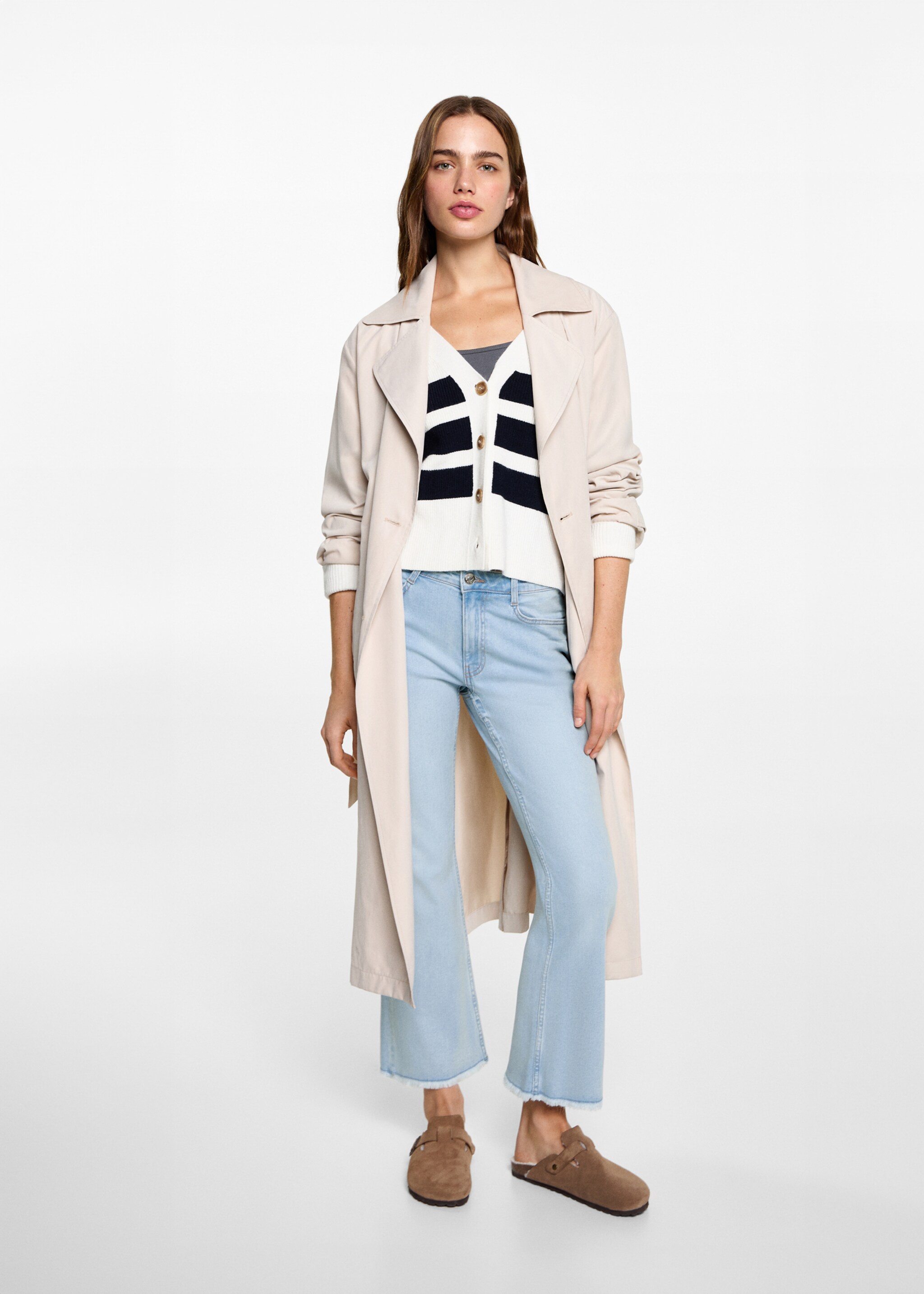 Crop flared jeans - General plane