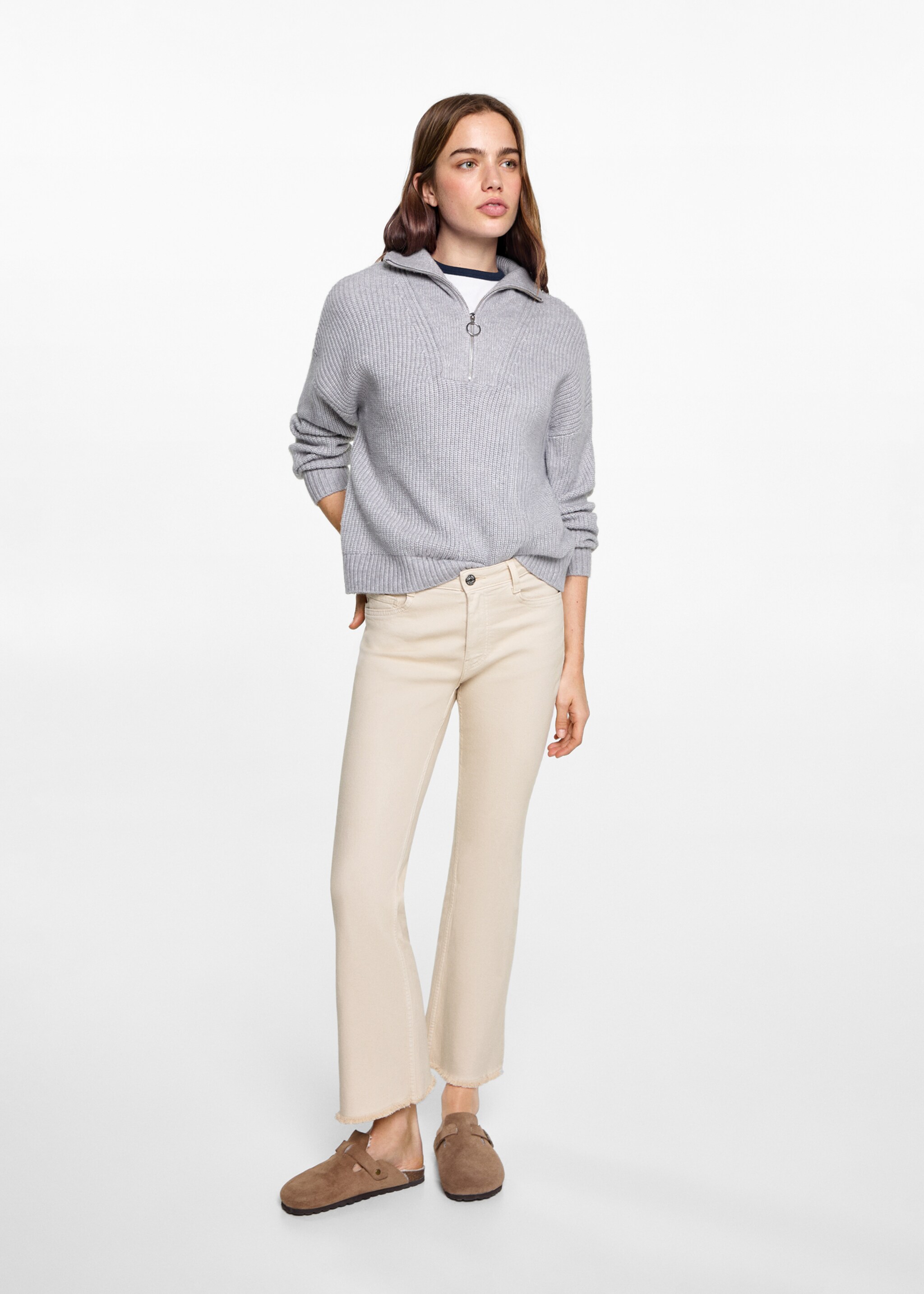 Crop flared jeans - General plane