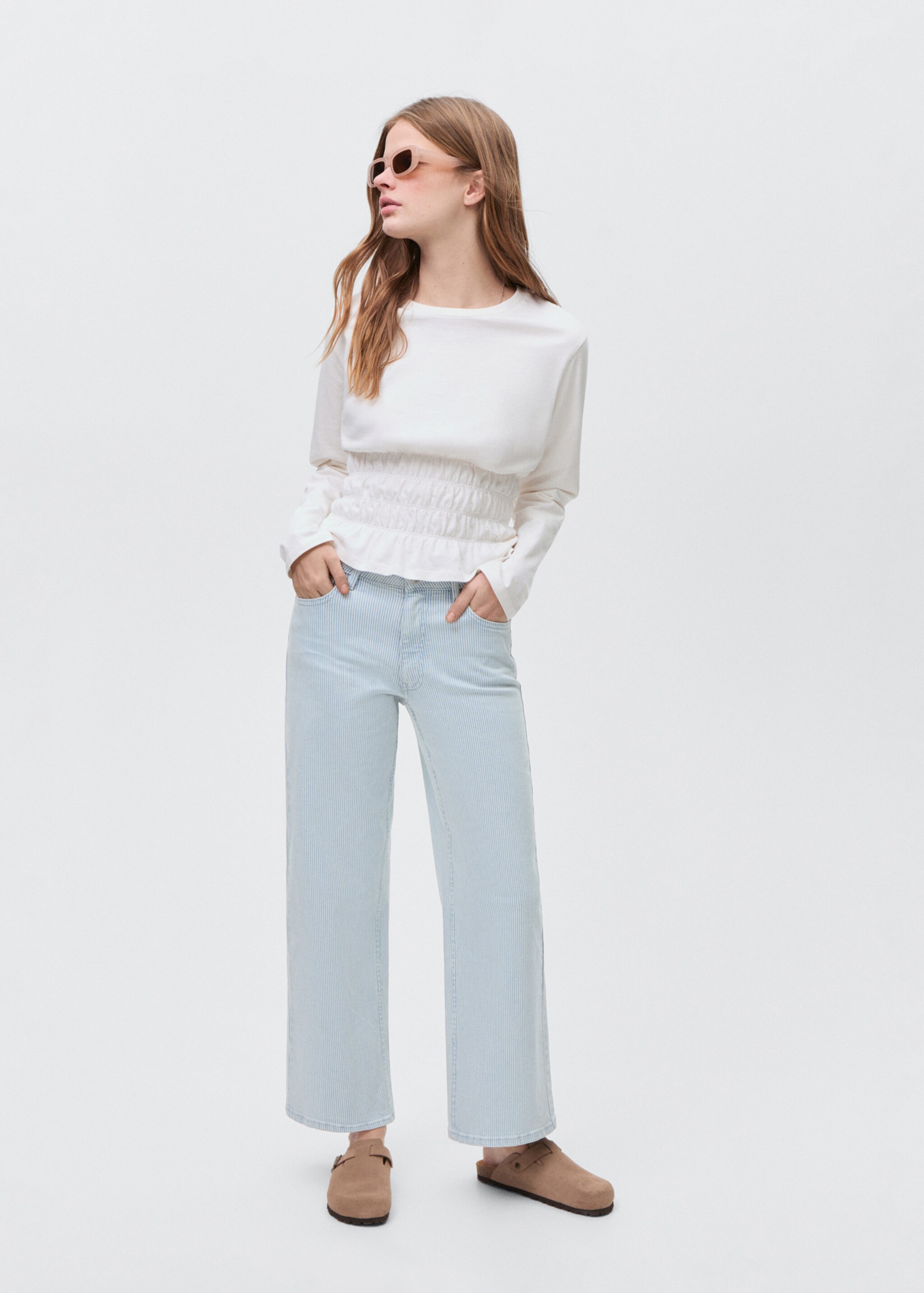 Jeans culotte rayas - Plano general