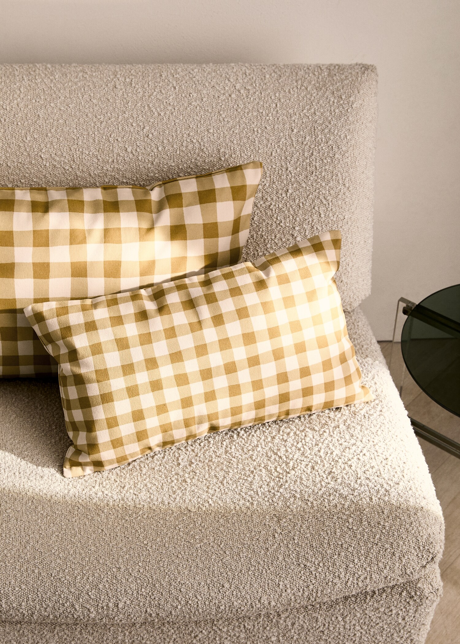 Cotton gingham check cushion cover 30x50 cm - General plane