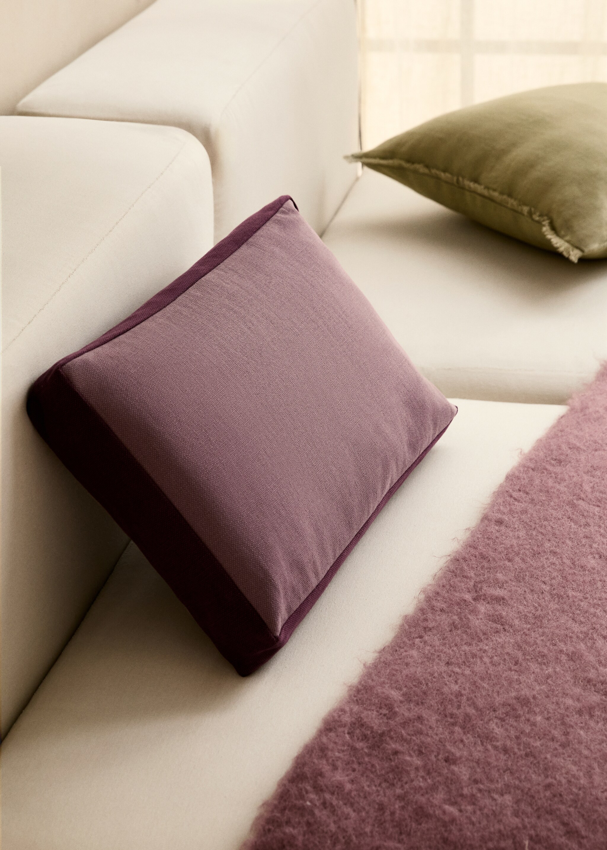 Linen two-tone box cushion cover 30x50 cm - General plane