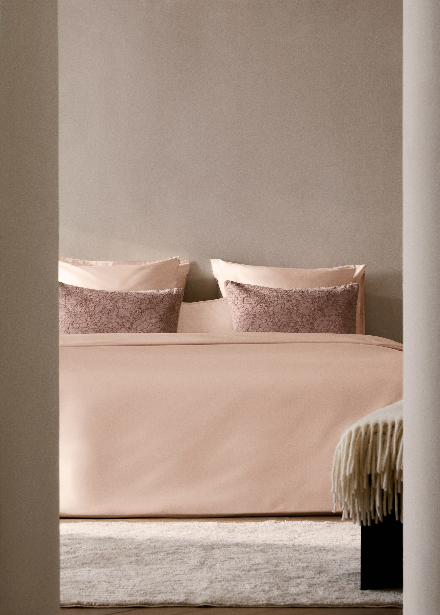 Housse de couette en satin de coton 600 fils lit 135/140 cm - Plan général