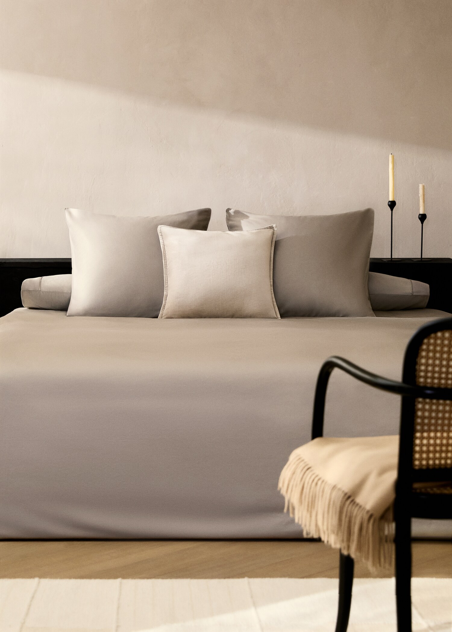 Housse de couette en coton et satin 600 fils lit 150/160 cm - Plan général