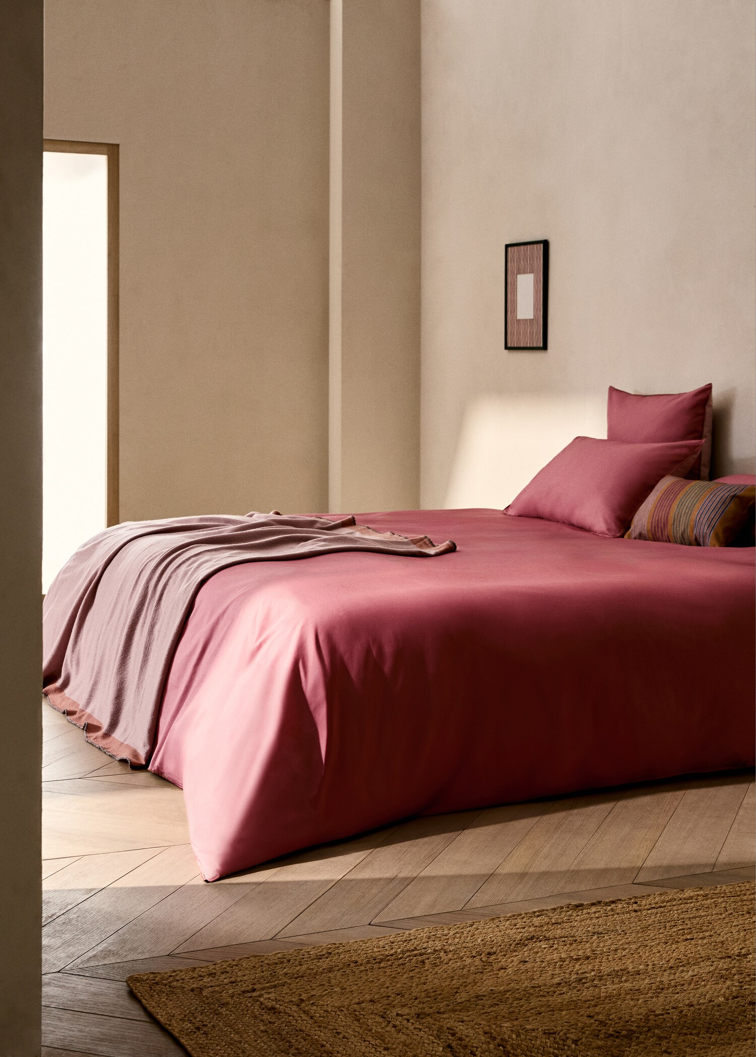 Reversible cotton percale duvet cover for 135 cm bed - General plane
