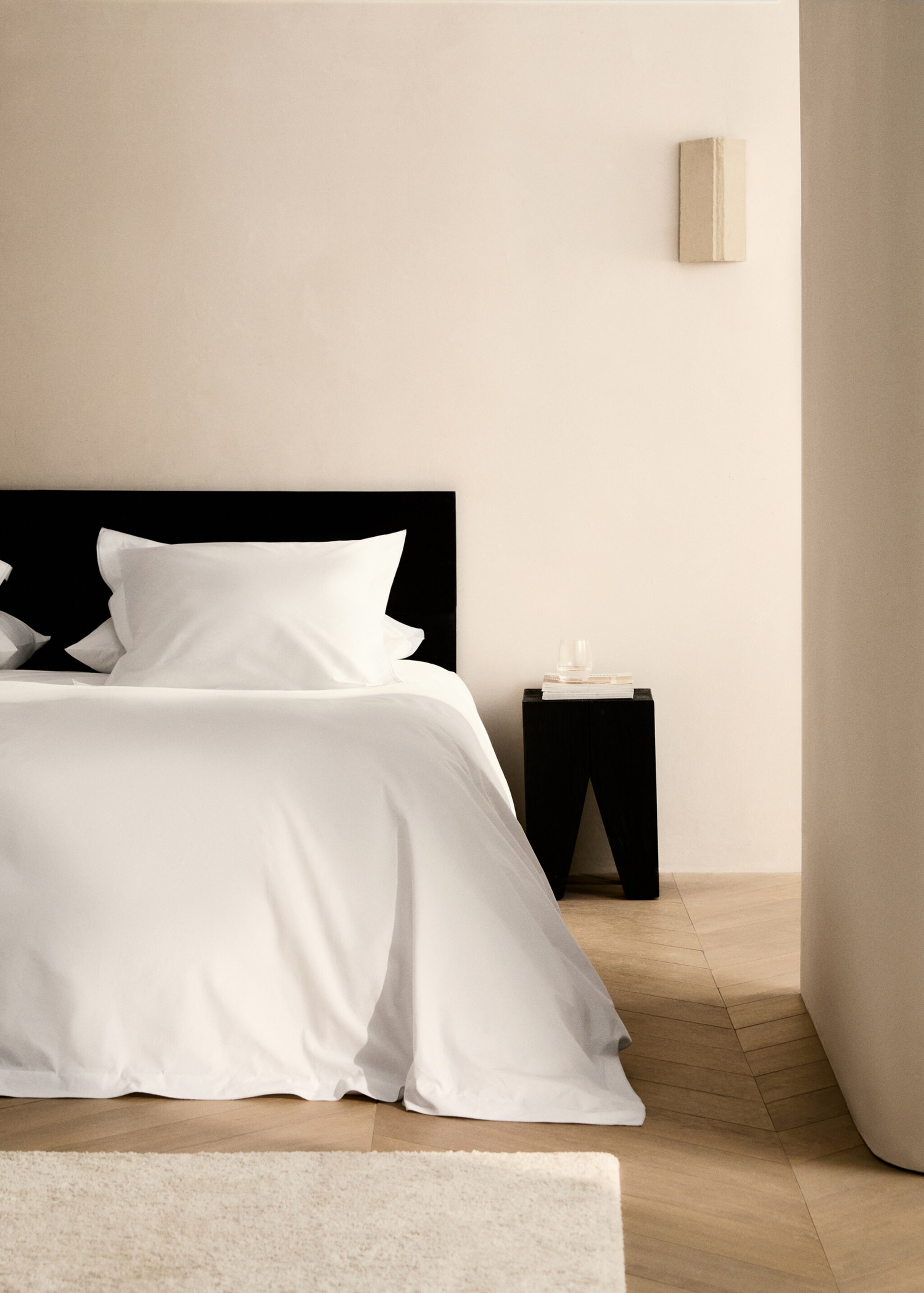 Cotton percale duvet cover with overlock, 150/160 cm - General plane