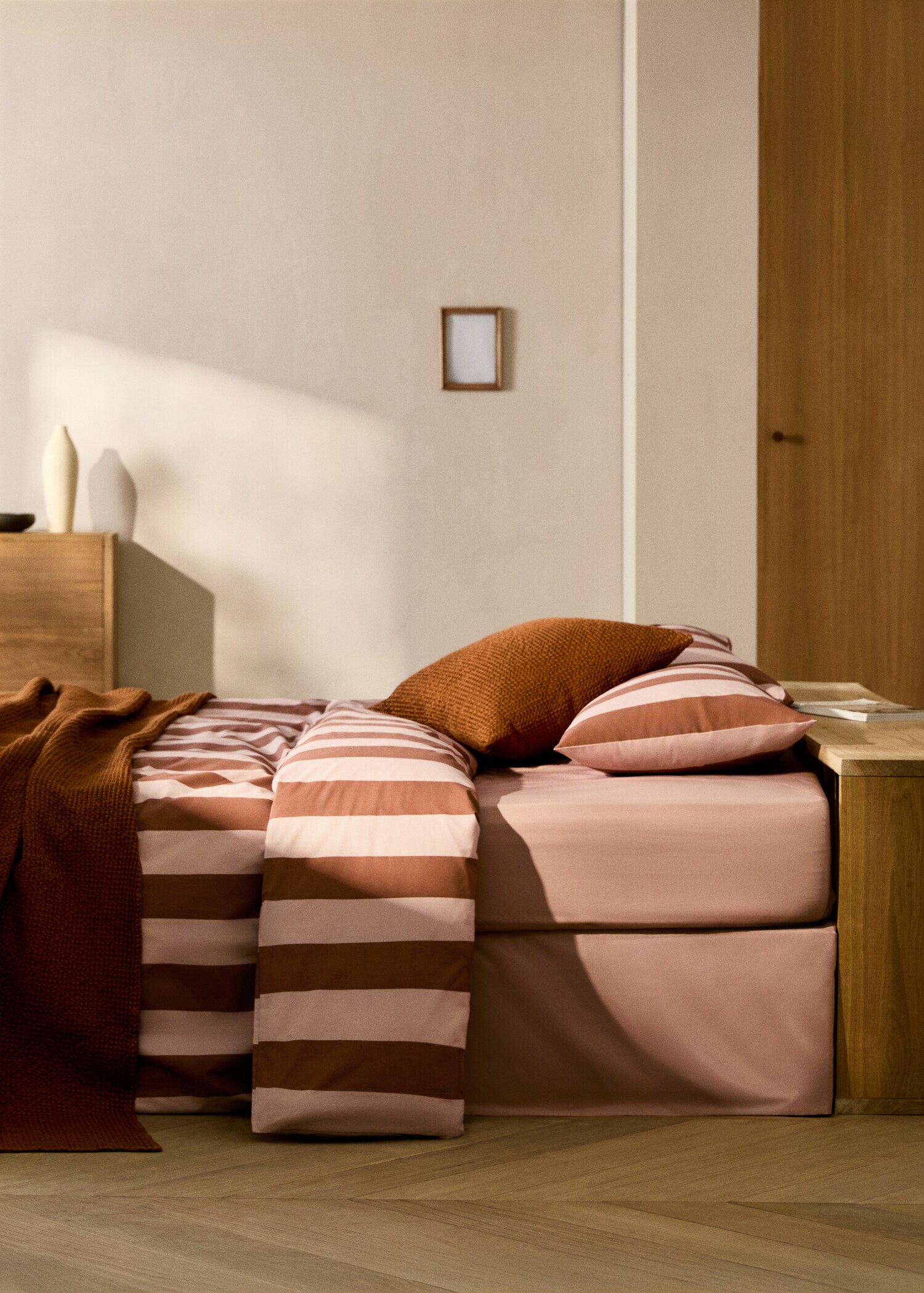 Housse de couette percale de coton rayures lit 90 cm - Plan général