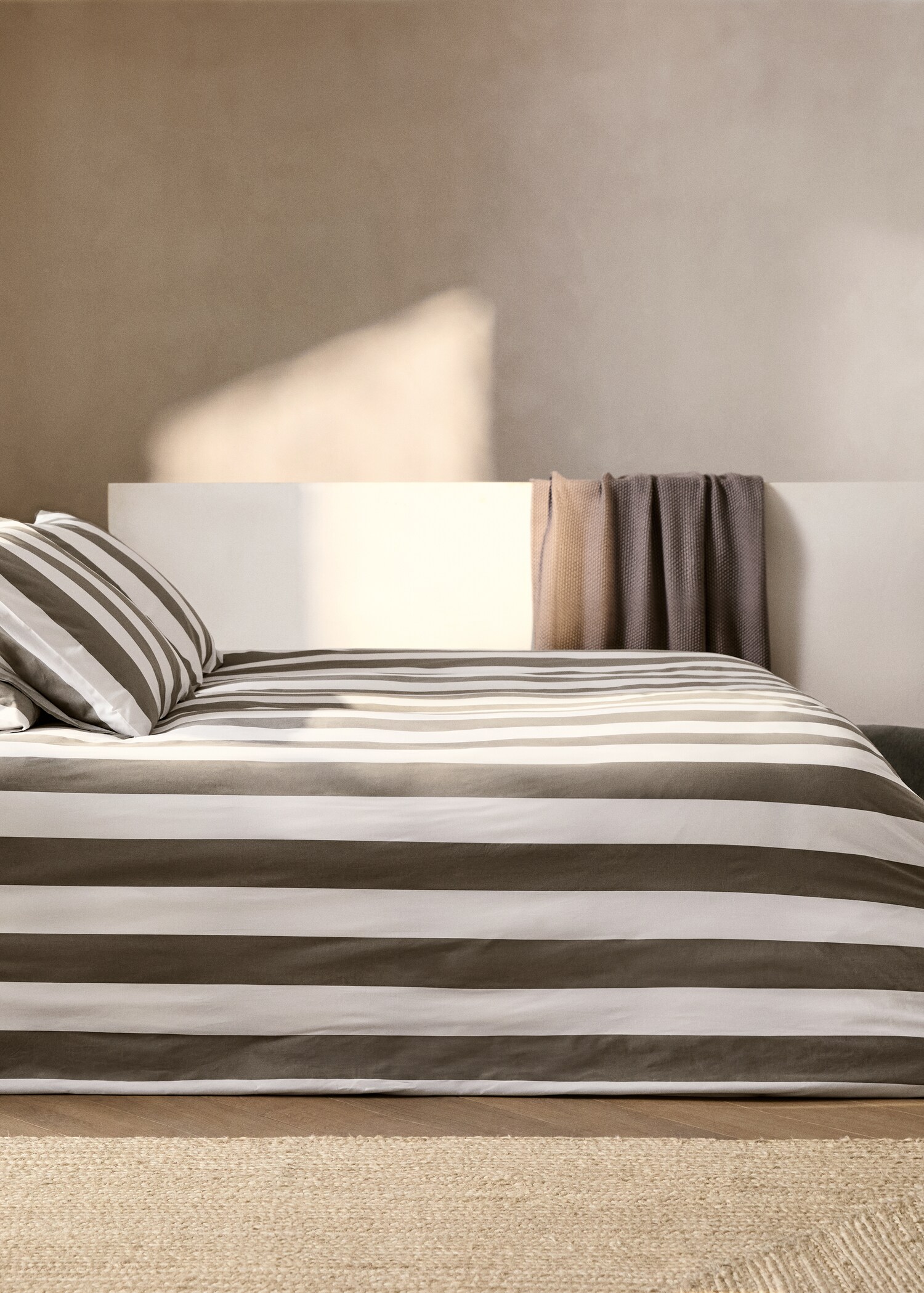 Housse de couette percale de coton rayures lit 135/140 cm - Plan général