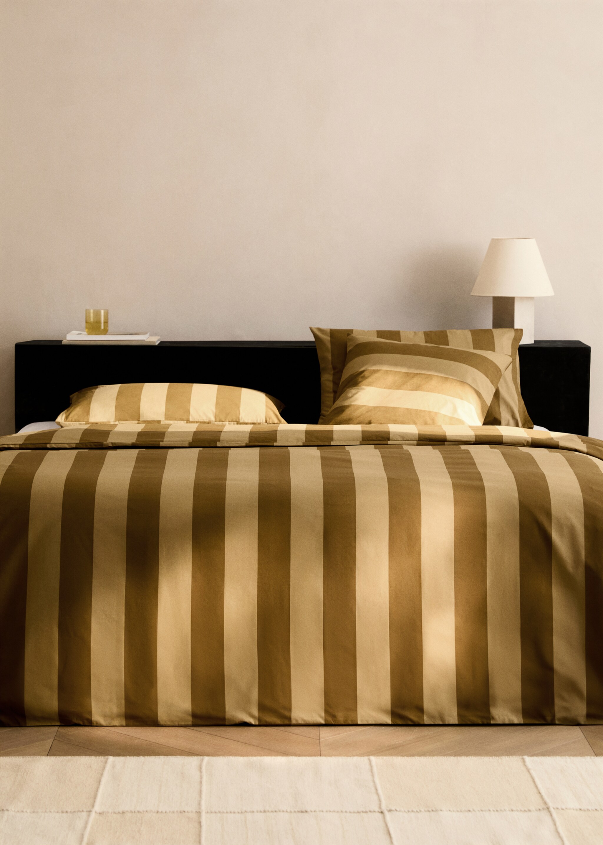 Cotton percale striped duvet cover for 135/140 cm bed - General plane