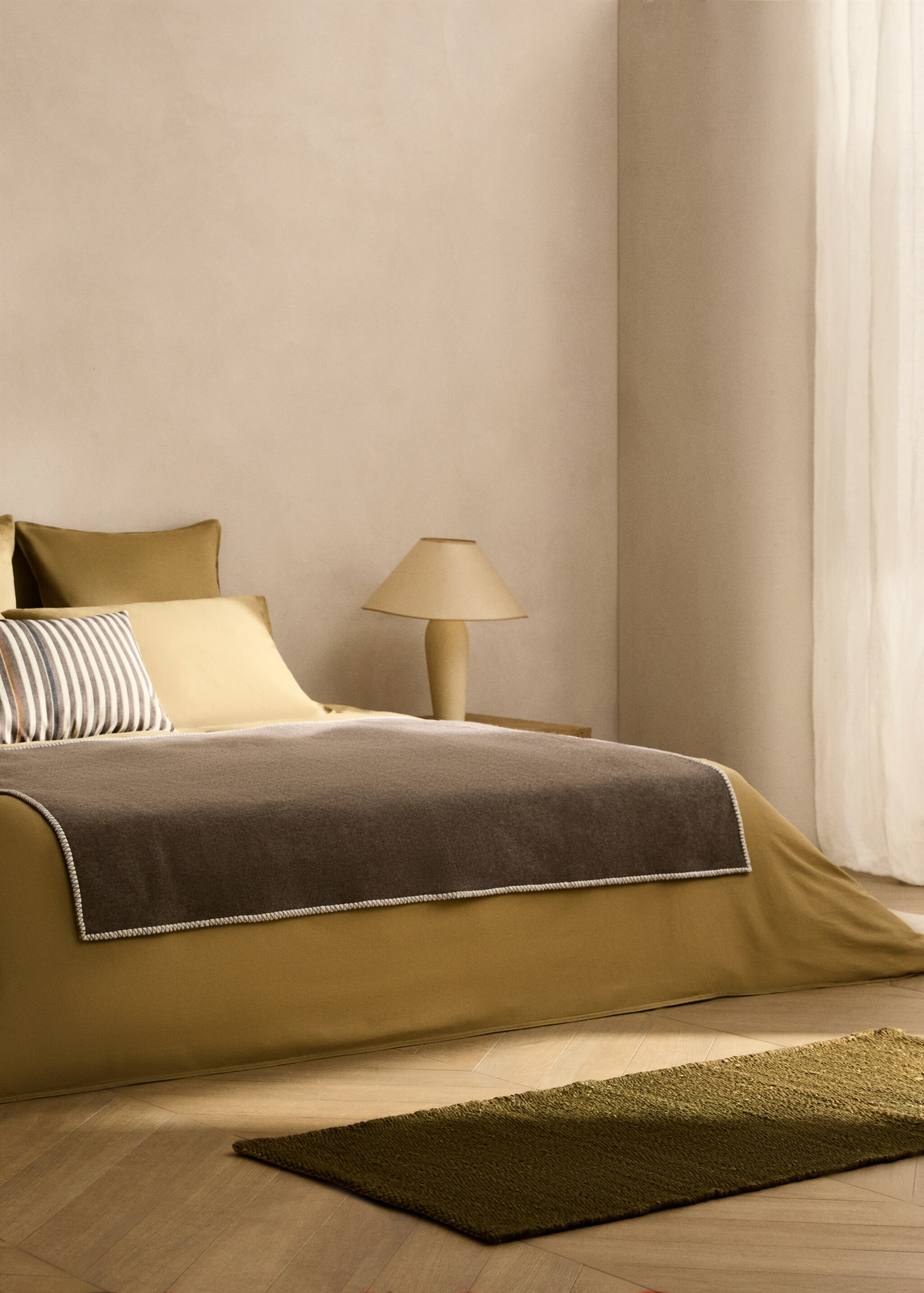 Washed cotton satin double-stitched duvet cover for 150/160 cm bed - General plane