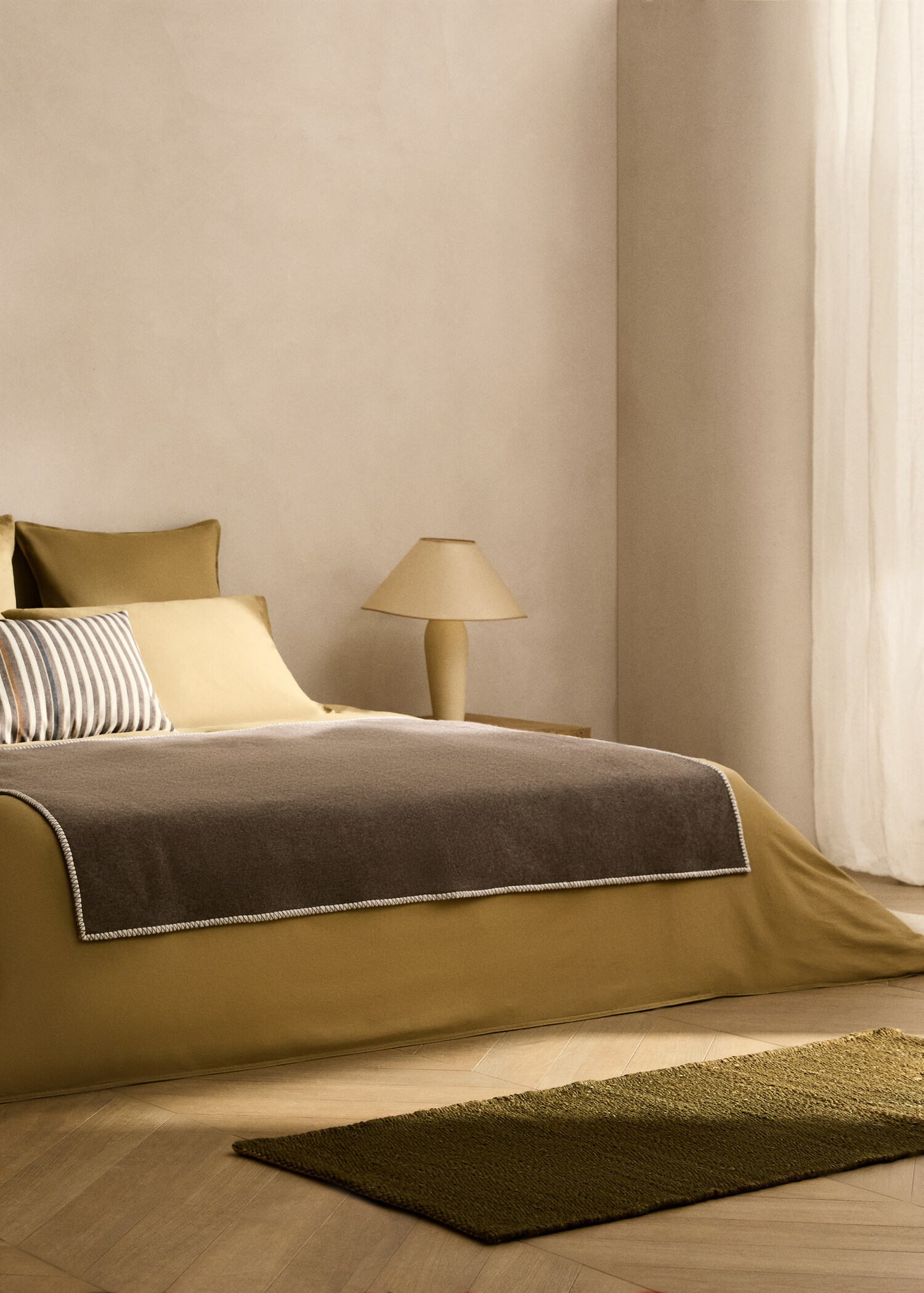 Washed cotton satin double-stitched duvet cover for 150/160 cm bed - General plane