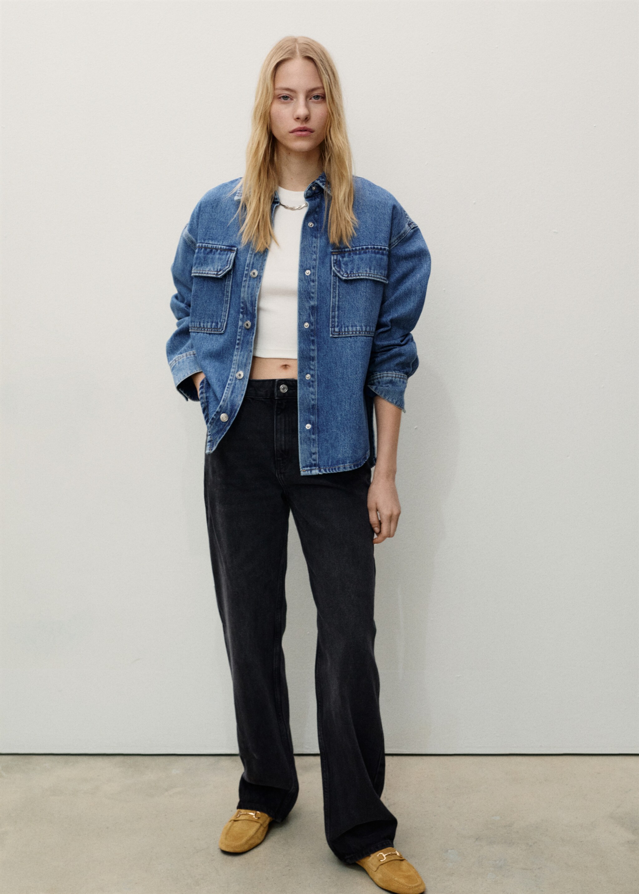 Miami medium-rise straight-fit jeans - General plane