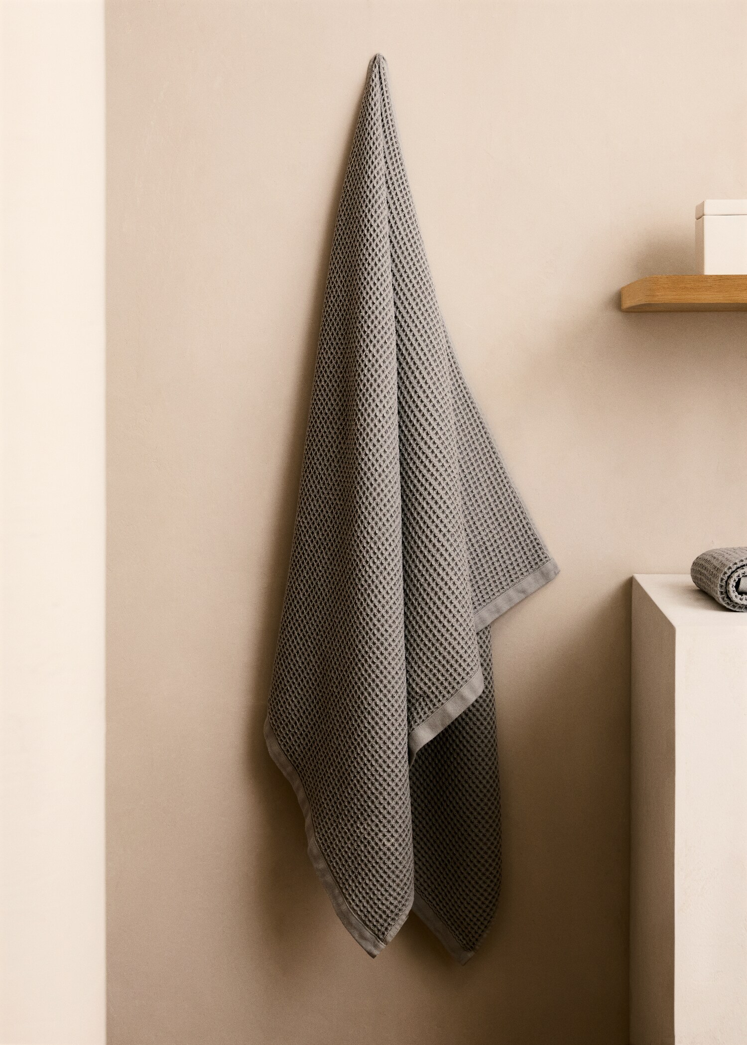 Tovallola bany waffle 100% cotó  90x150cm - Pla general
