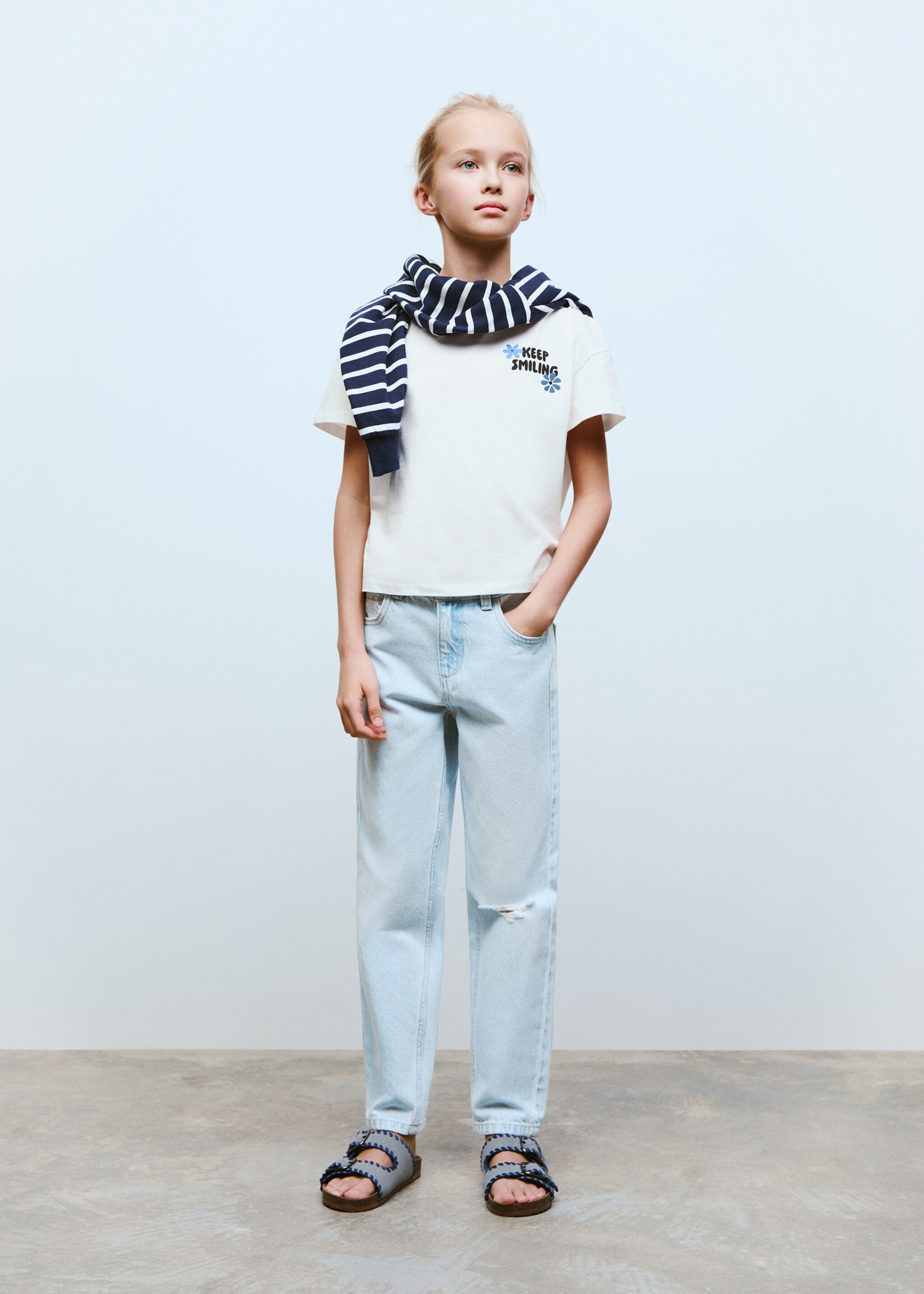 Cotton t-shirt with printed message - General plane