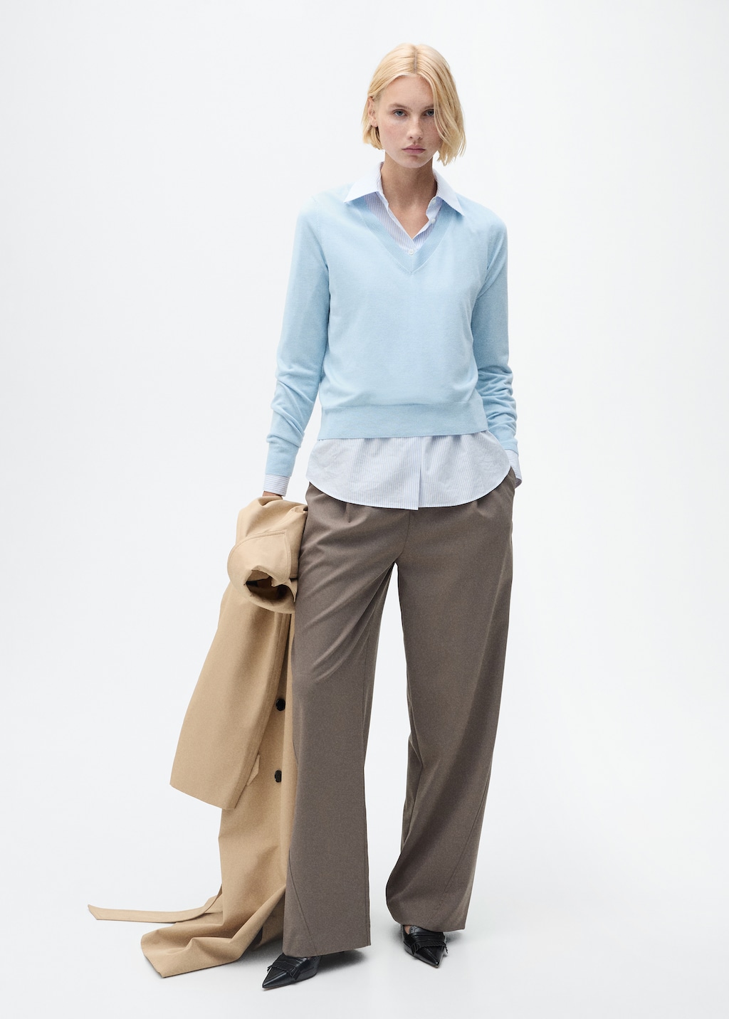 Mango V-neck knit sweater