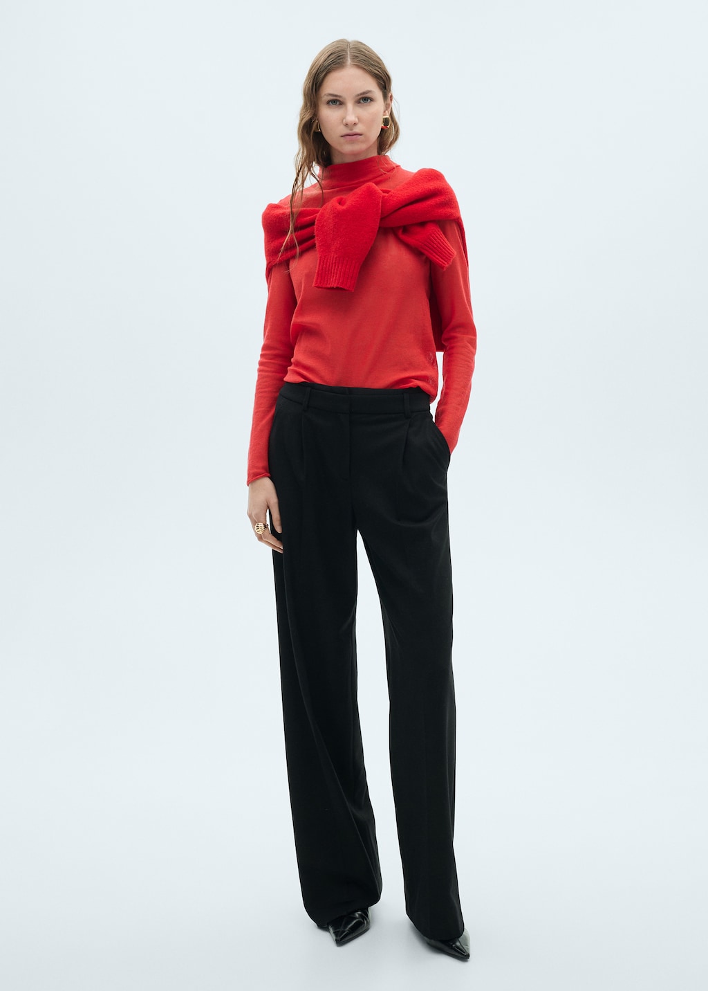 Semi-transparent turtleneck sweater