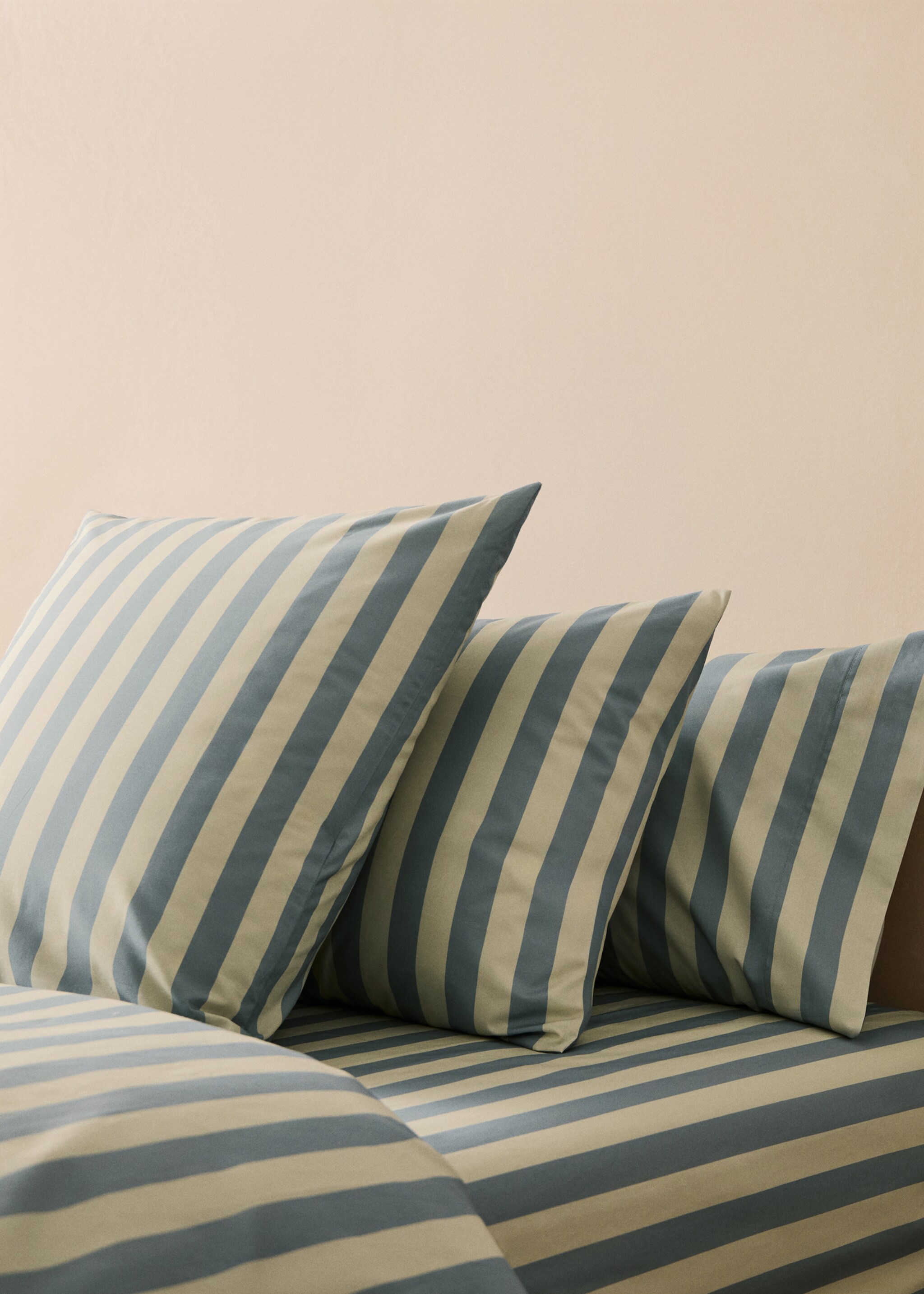 Cotton percale thick-striped children's pillowcase, 50x75 cm - General plane