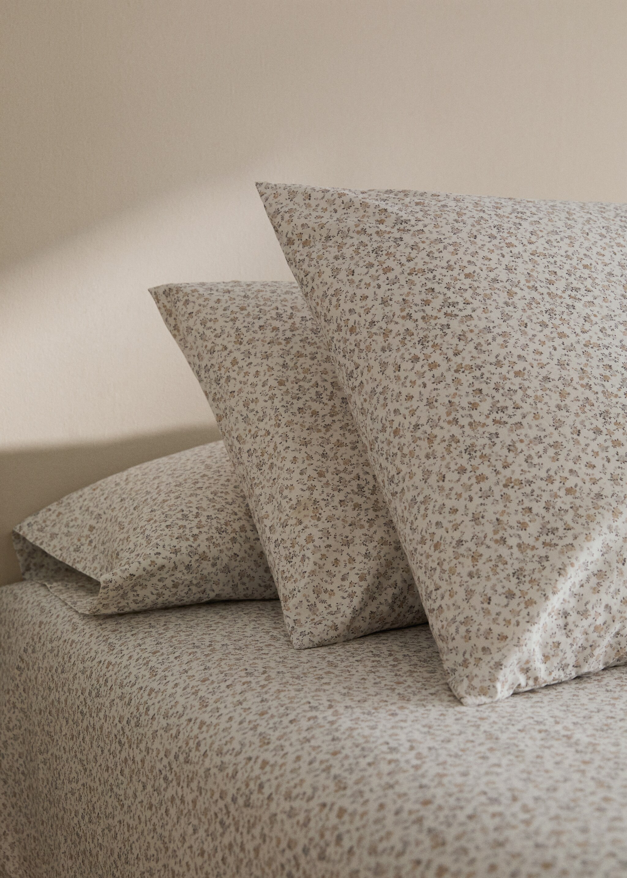 Cotton percale printed children's pillowcase 50x75 cm - General plane, Beige. Ref: 87004091-00.