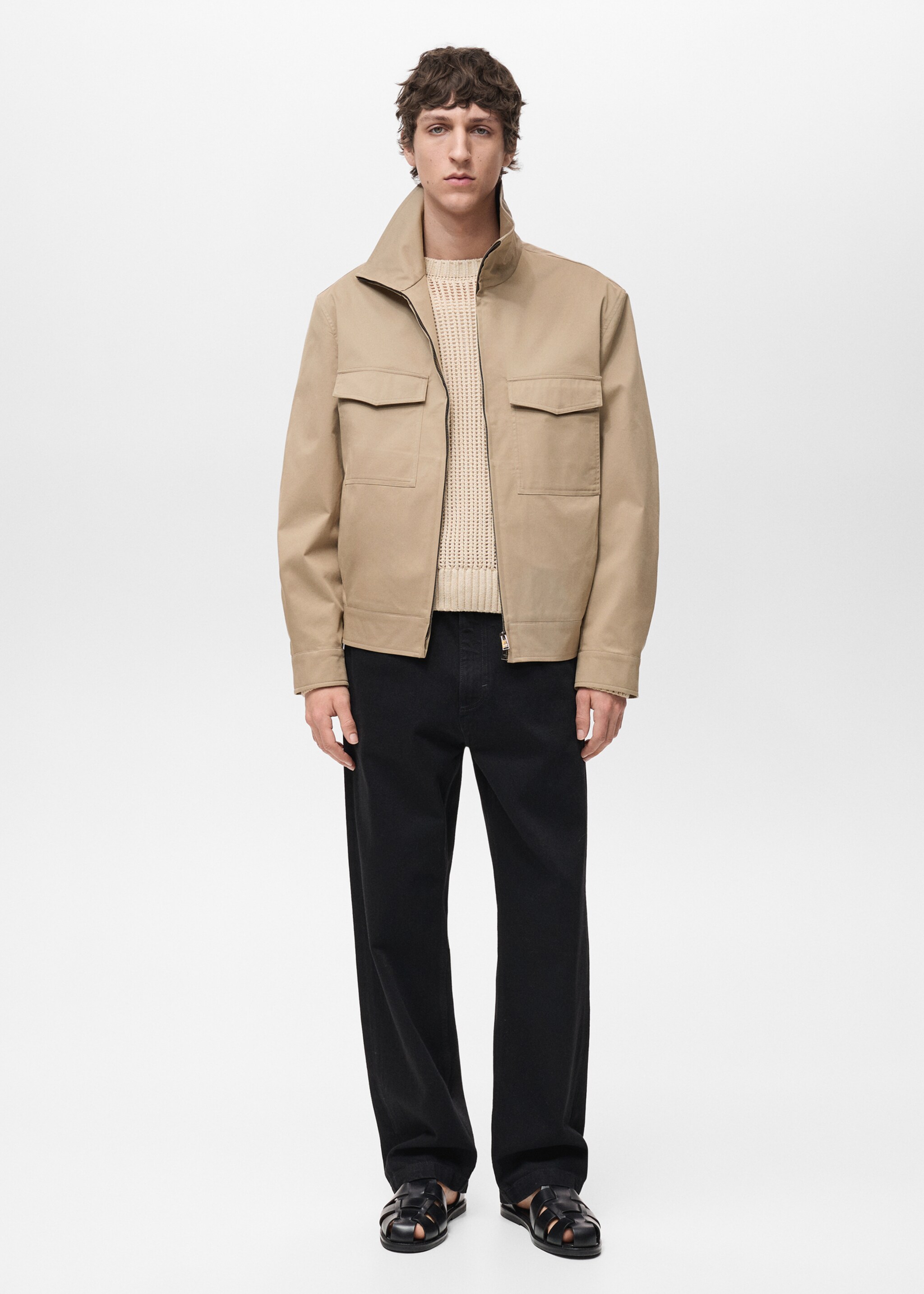 Relaxed-fit cotton jacket - General plane