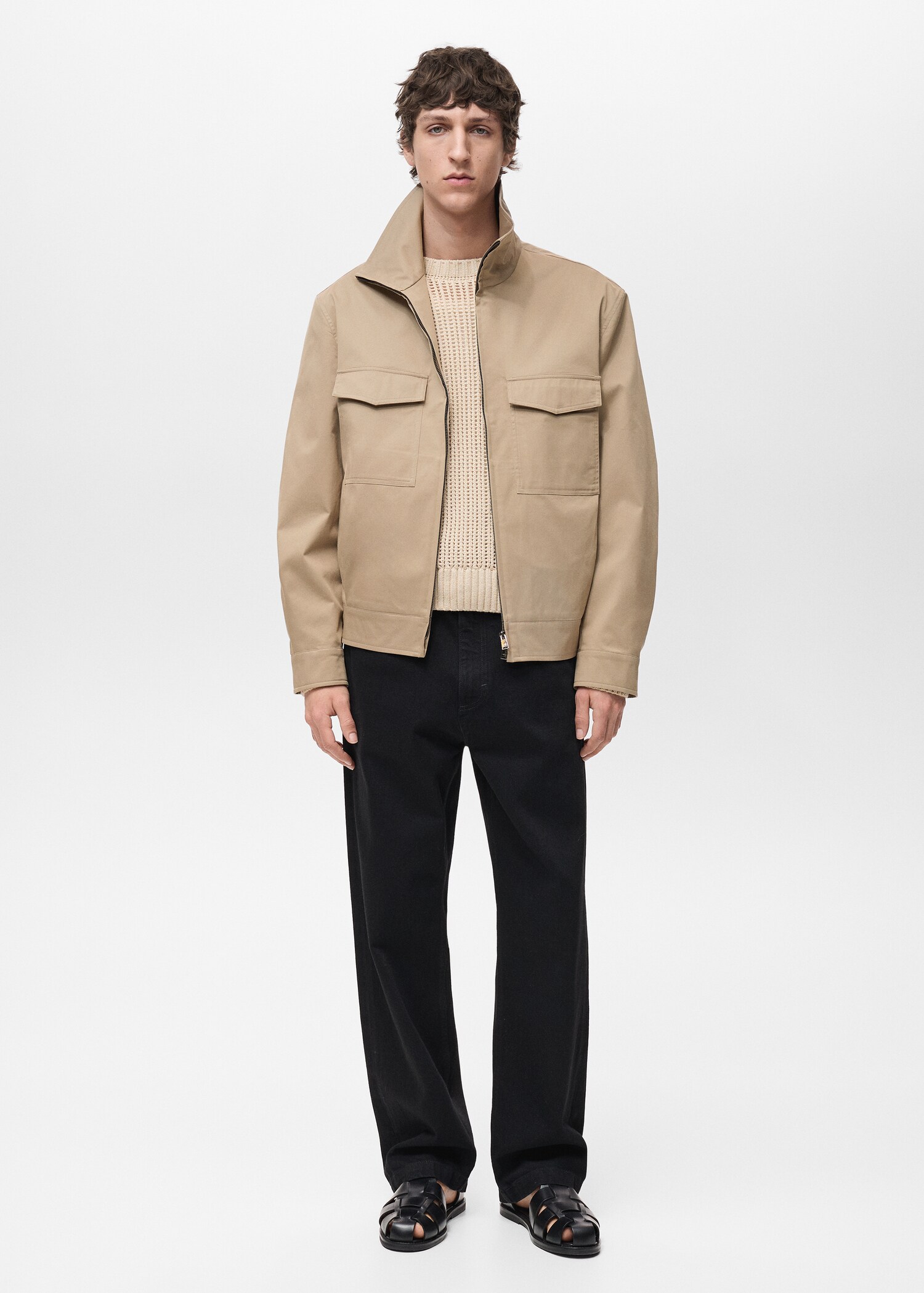 Relaxed-fit cotton jacket - General plane