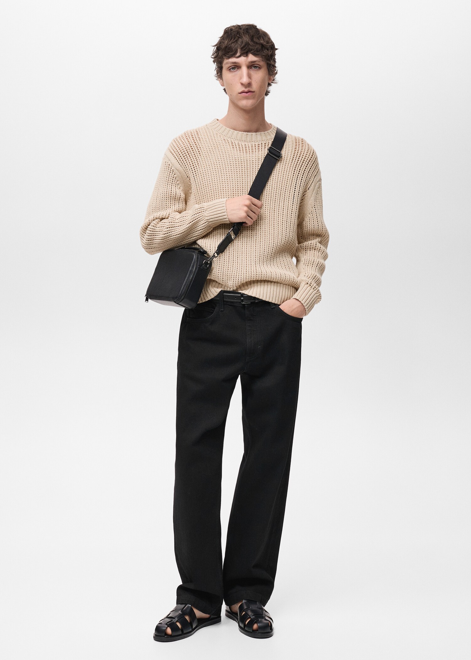 100% cotton openwork knitted sweater - General plane