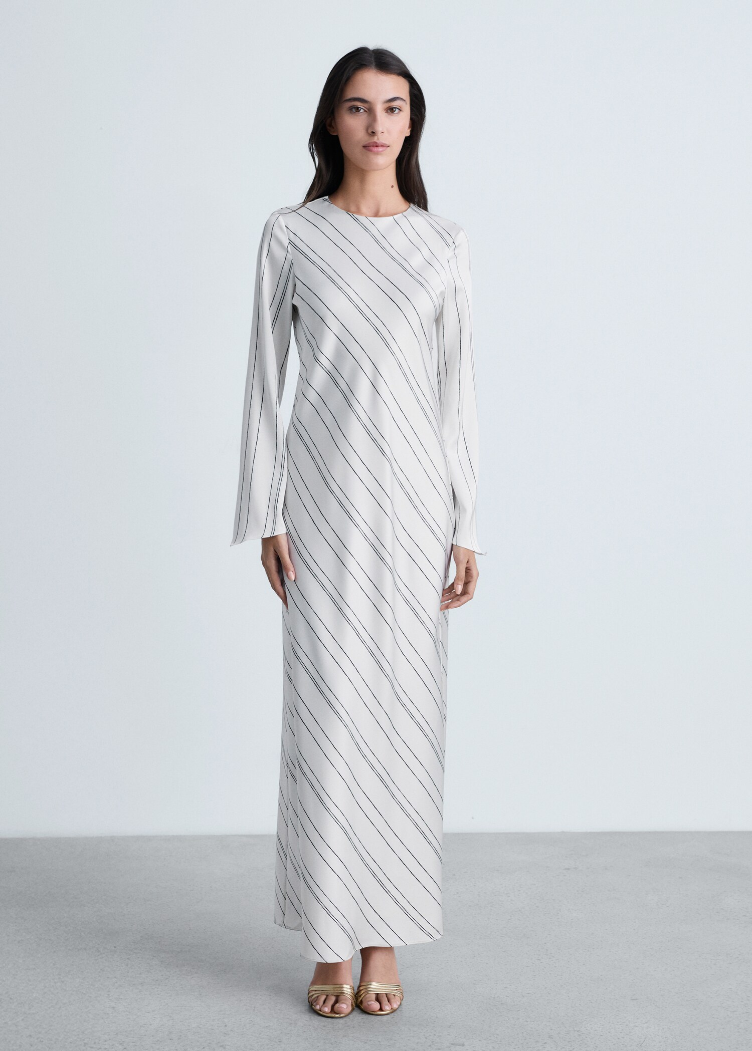 Striped satin dress - General plane