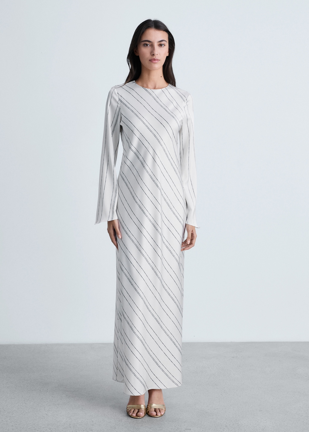 Striped satin dress