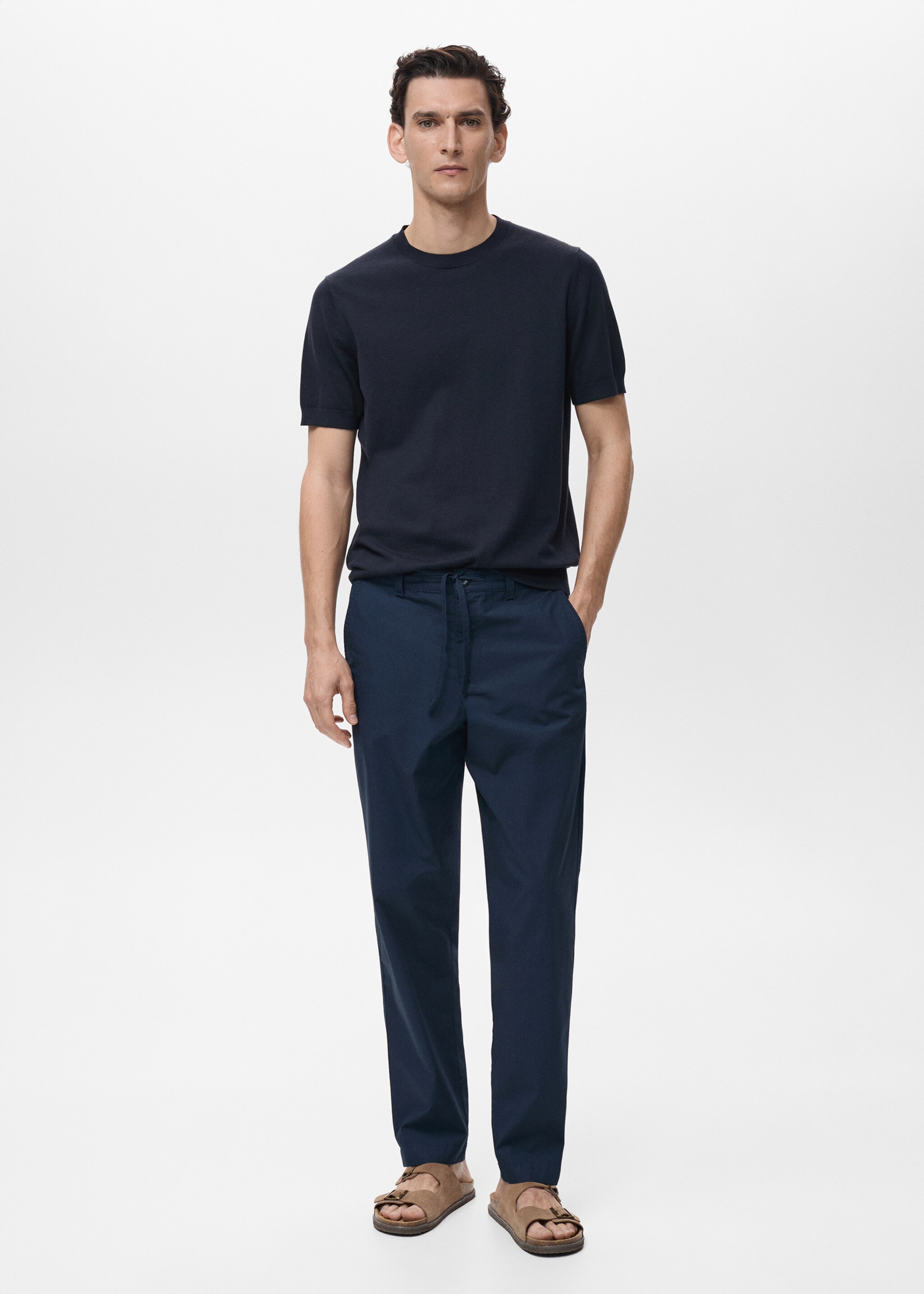 Poplin cotton trousers - General plane
