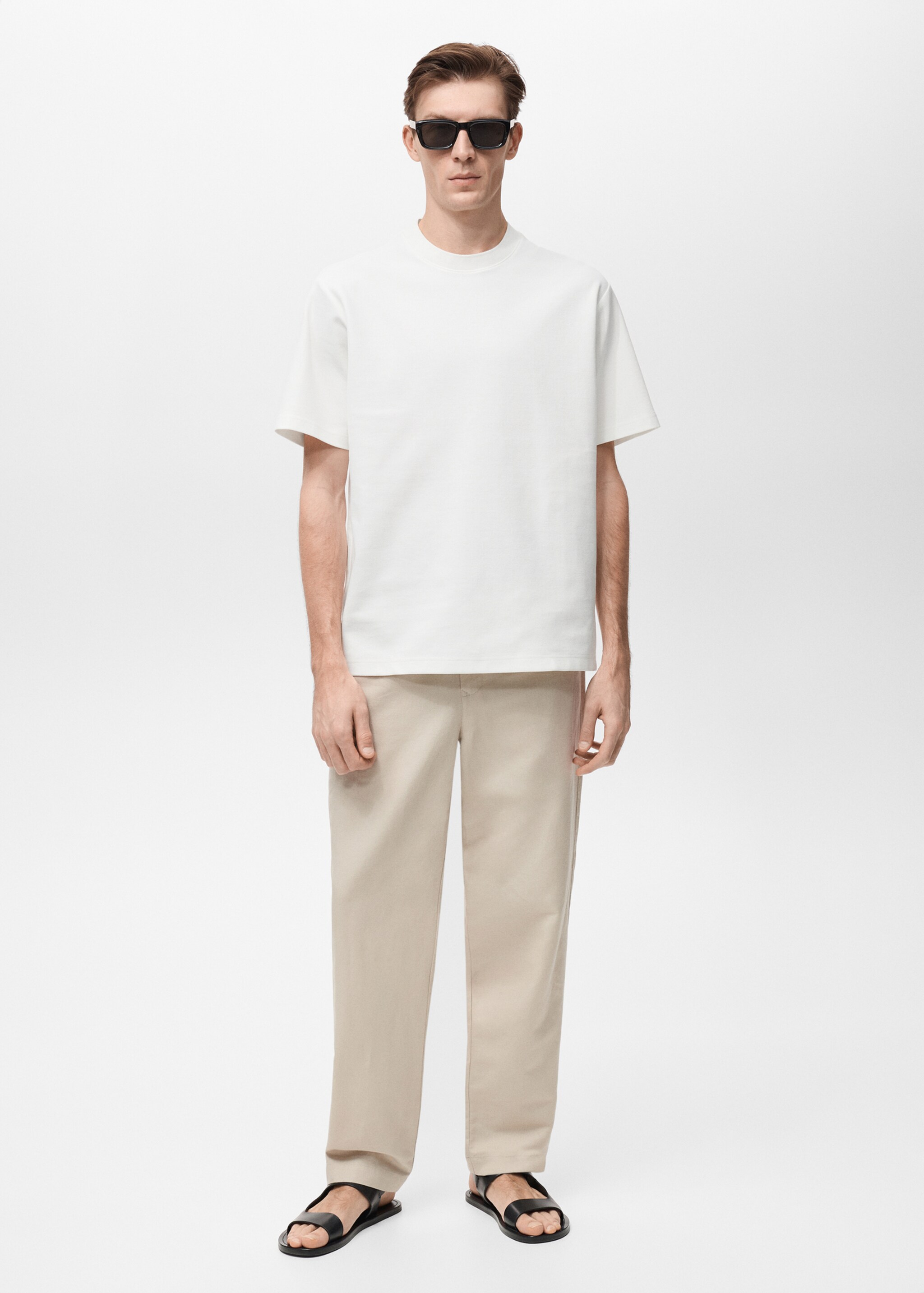 Getextureerd regular-fit T-shirt - Overzichtstekening