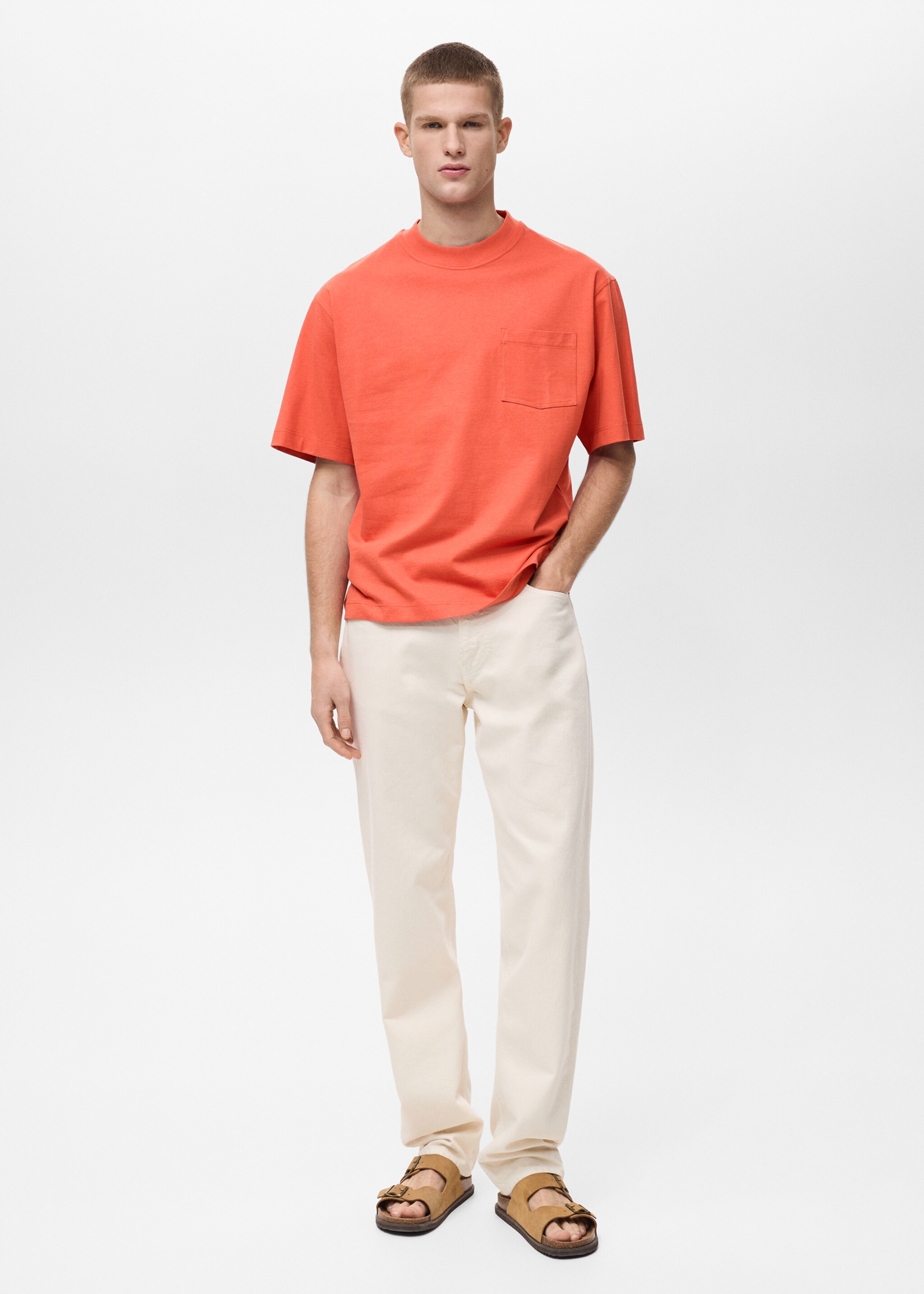 T-shirt 100% cotton boxy fit pocket - General plane