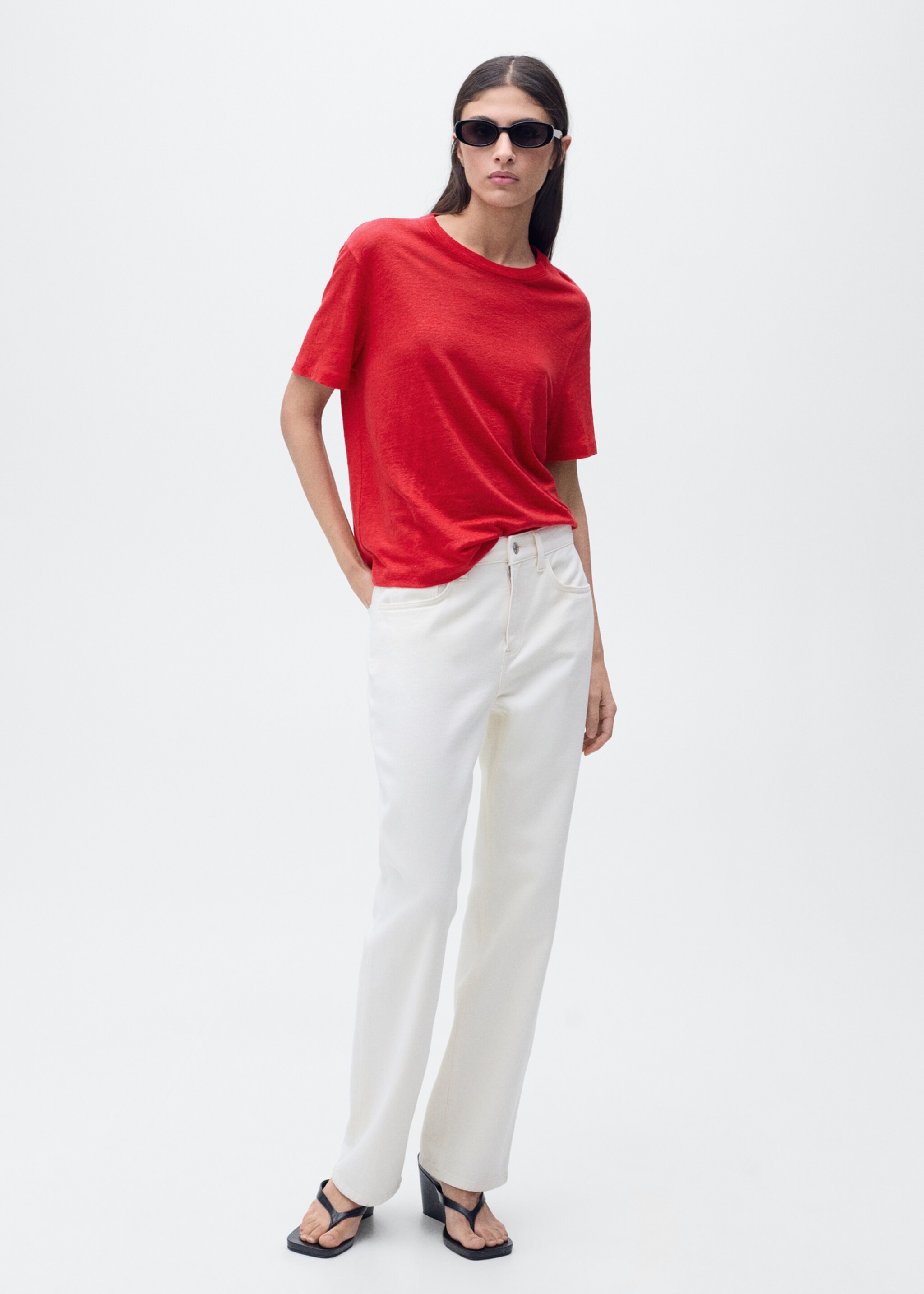 Short-sleeved linen t-shirt - General plane