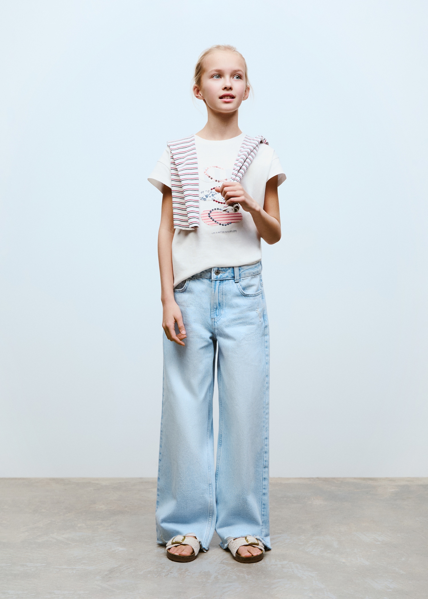 Embroidered printed T-shirt - General plane