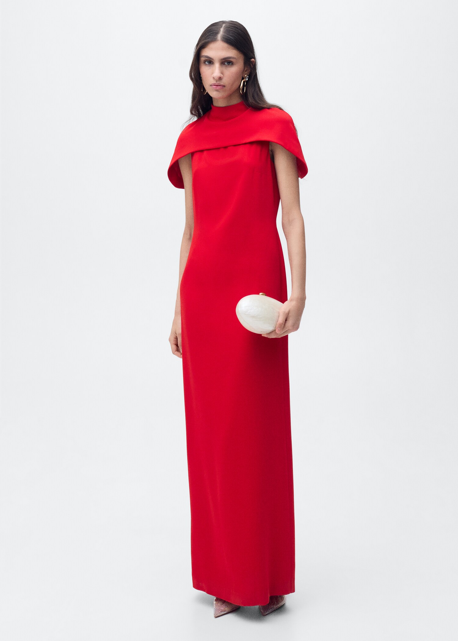 Straight dress with cape collar - General plane