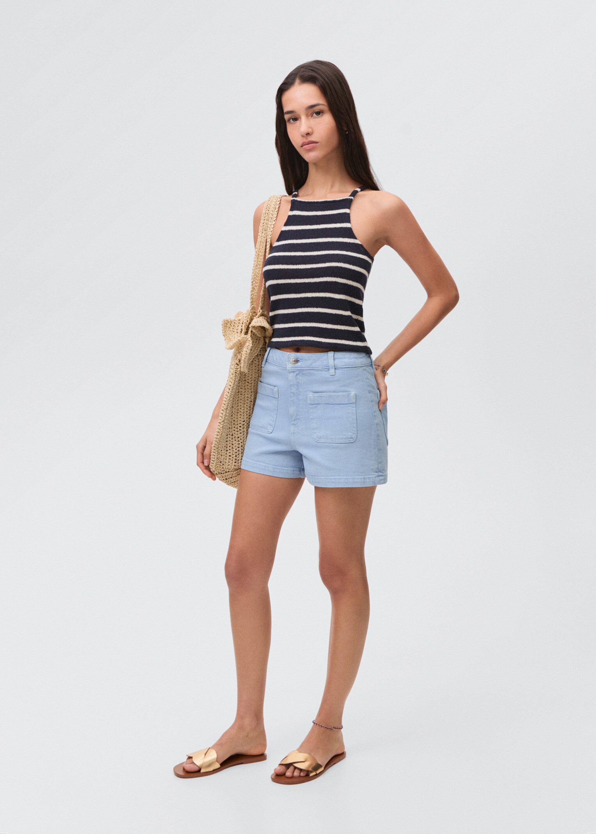 Denim shorts with pockets - General plane